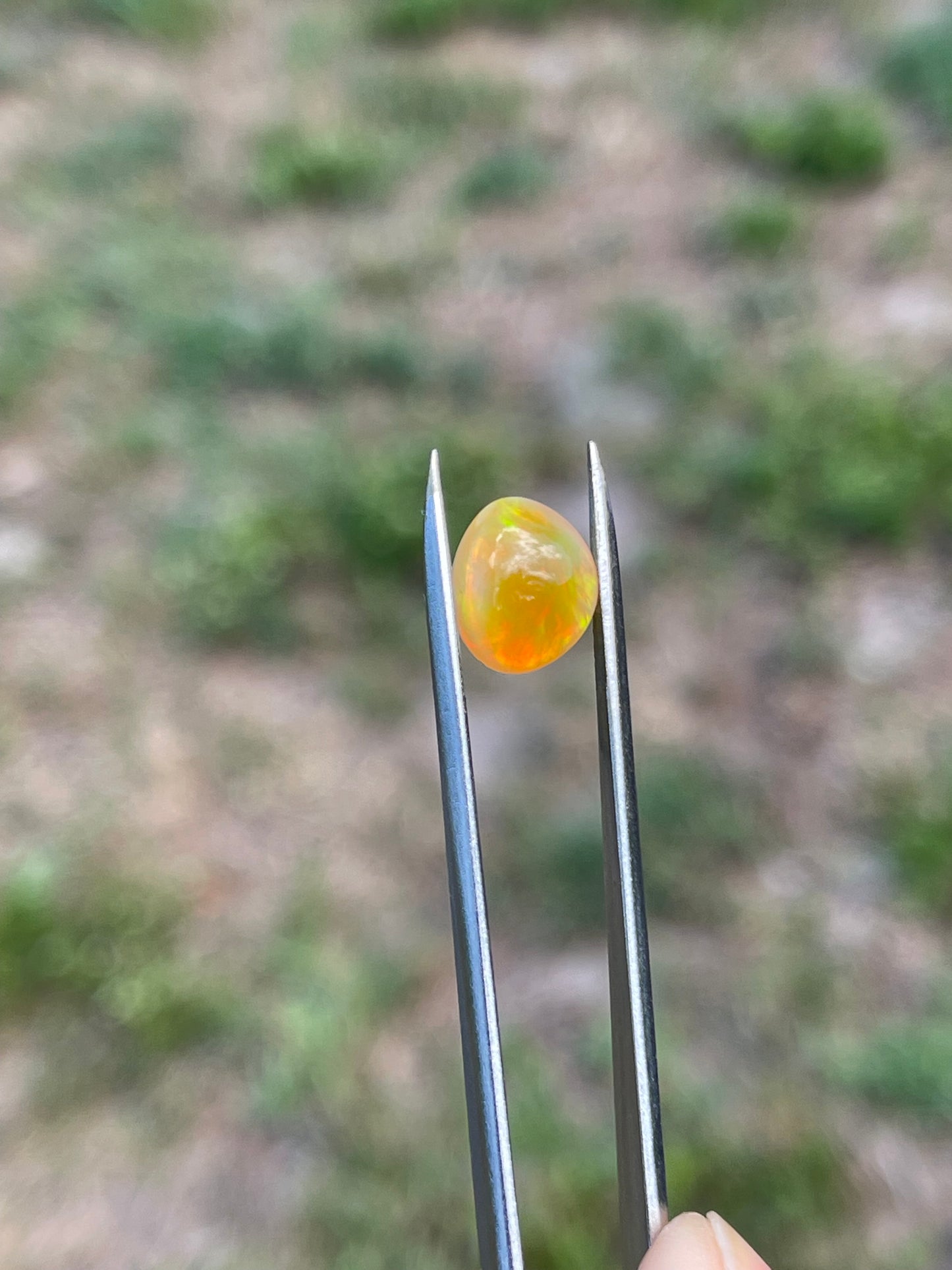 3.14 Carat Natural Ethiopian Opal Cabochon Cut Loose Gemstone with Vibrant Fire