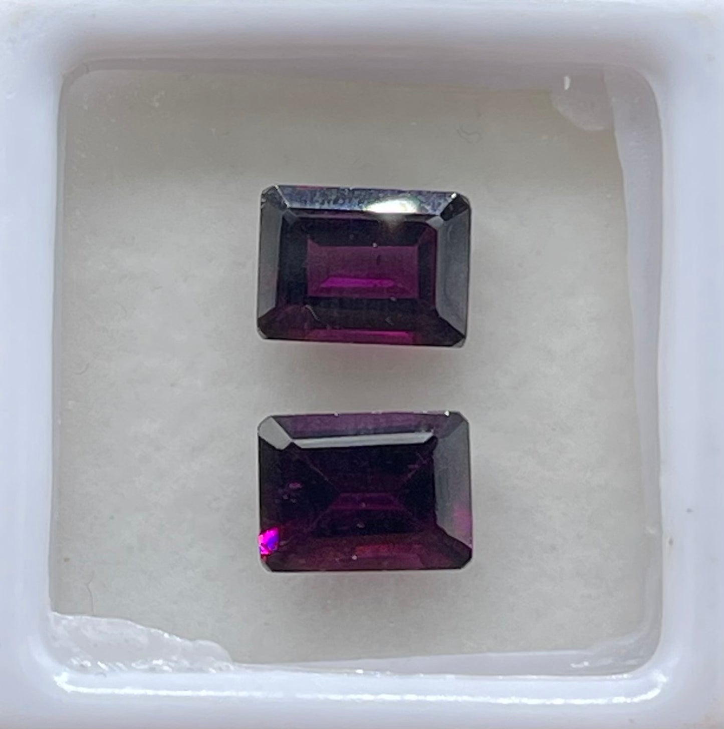 Natural Purple Grape Garnet Emerald Cut Loose Gemstones | 8x6 MM | 4.26 Carats | Rare and Fiery Matching Pair