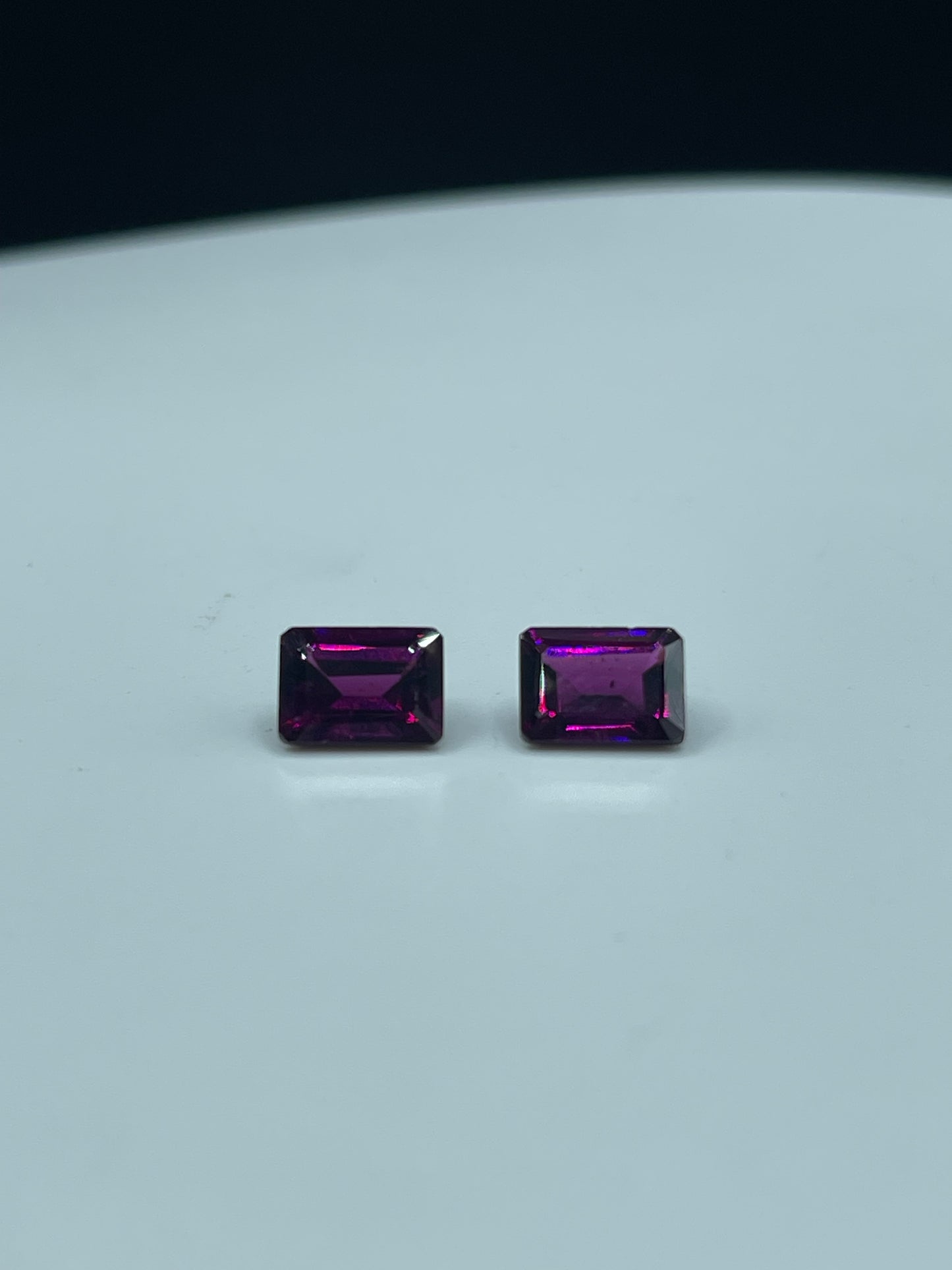 Natural Purple Grape Garnet Emerald Cut Loose Gemstones | 8x6 MM | 4.26 Carats | Rare and Fiery Matching Pair
