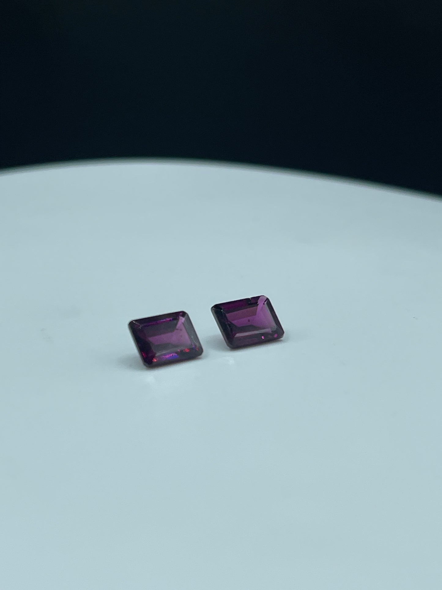 Natural Purple Grape Garnet Emerald Cut Loose Gemstones | 8x6 MM | 4.26 Carats | Rare and Fiery Matching Pair