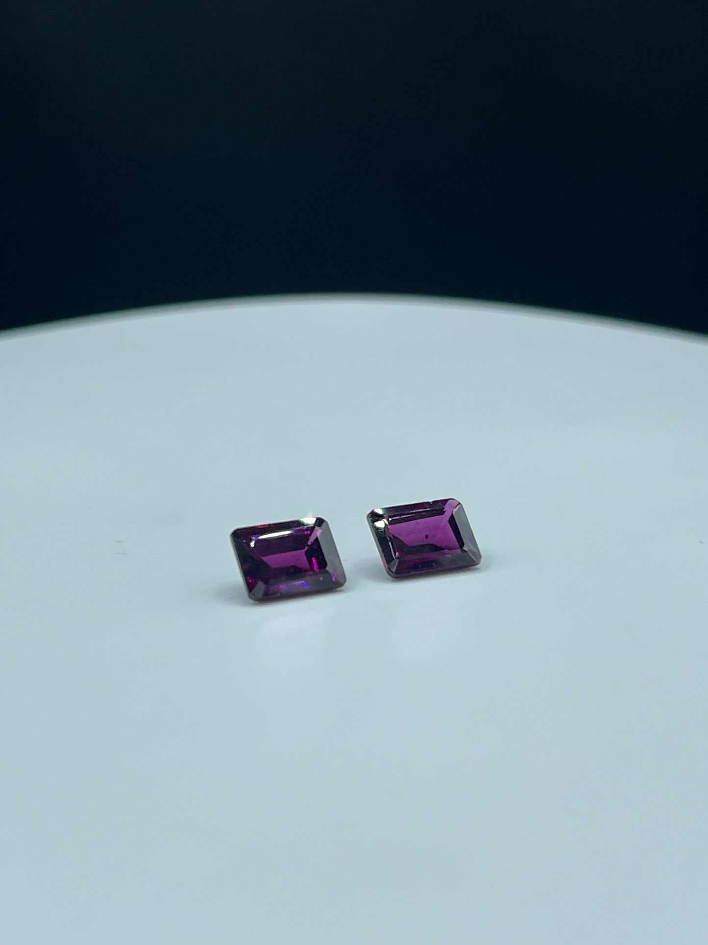 Natural Purple Grape Garnet Emerald Cut Loose Gemstones | 8x6 MM | 4.26 Carats | Rare and Fiery Matching Pair