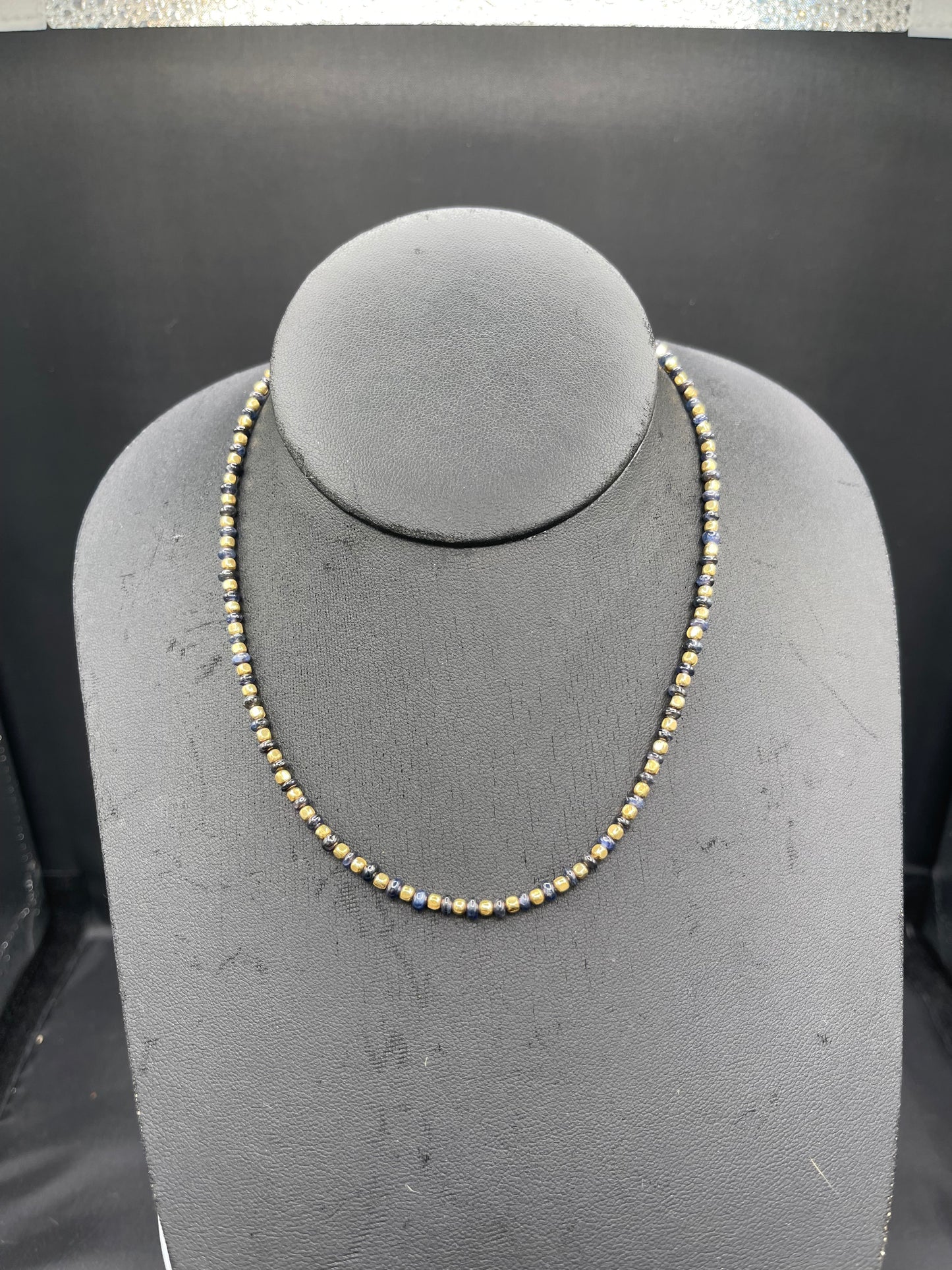 Natural Sapphire & Sterling Silver Vermeil Beaded Necklace