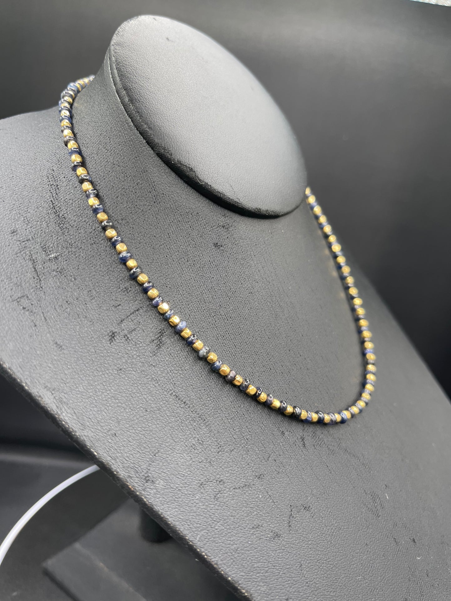 Natural Sapphire & Sterling Silver Vermeil Beaded Necklace