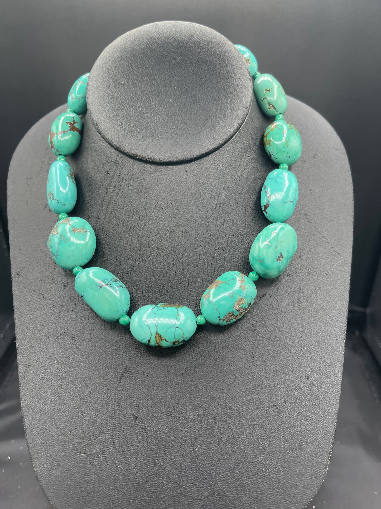 Natural Turquoise Nugget Handmade Choker Necklace