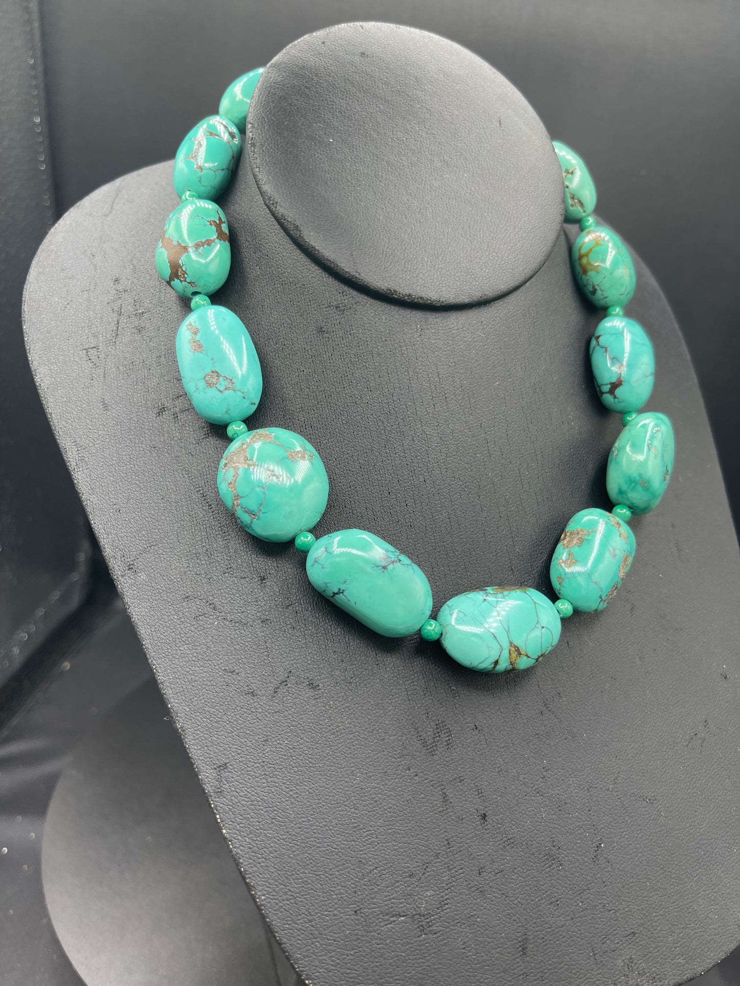 Natural Turquoise Nugget Handmade Choker Necklace