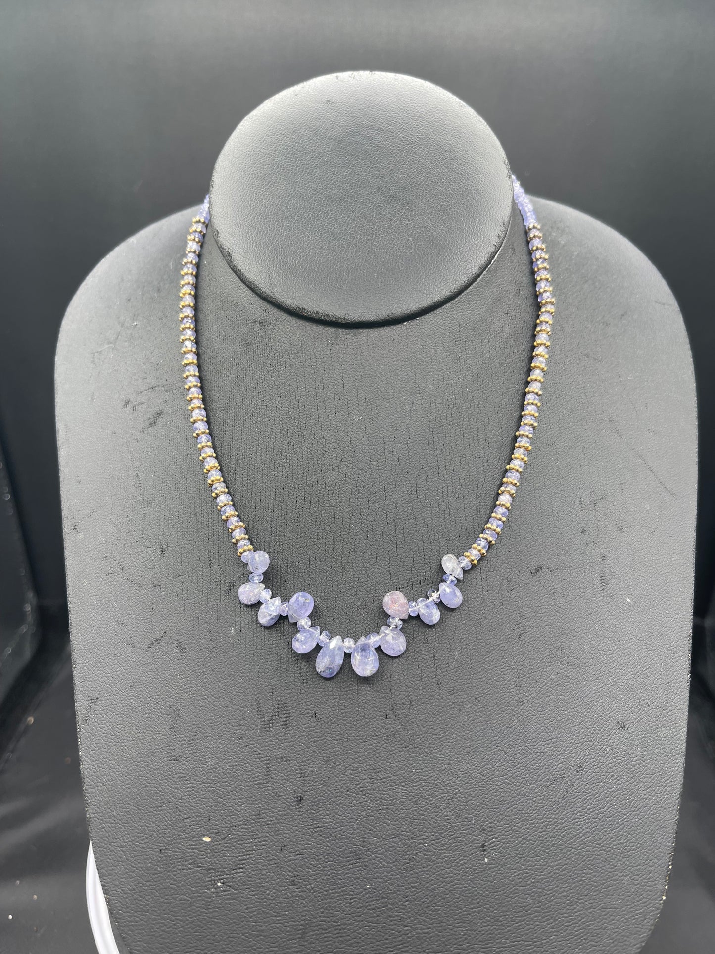 Natural Tanzanite & Sterling Silver Vermeil Beaded Choker Necklace