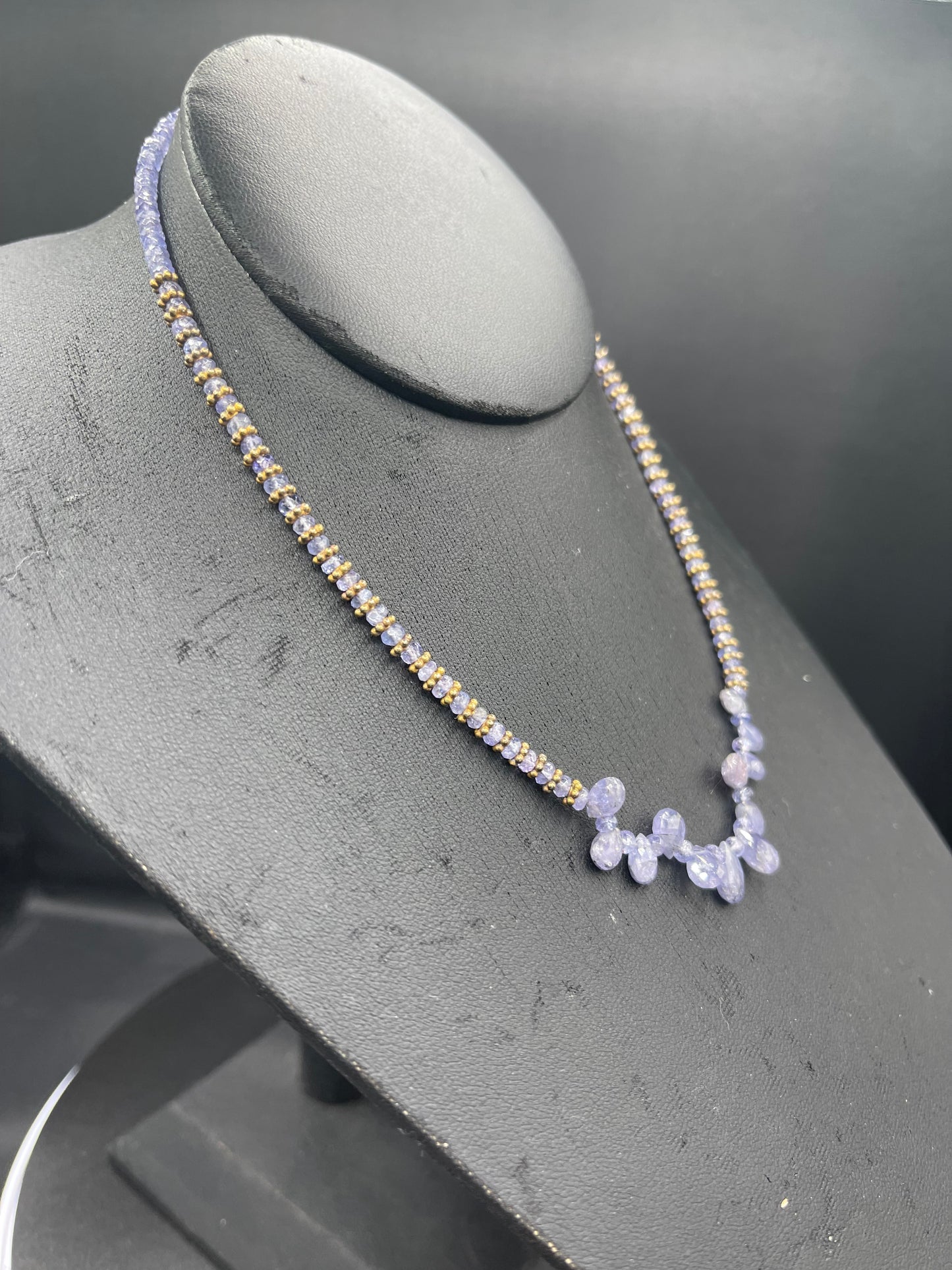 Natural Tanzanite & Sterling Silver Vermeil Beaded Choker Necklace