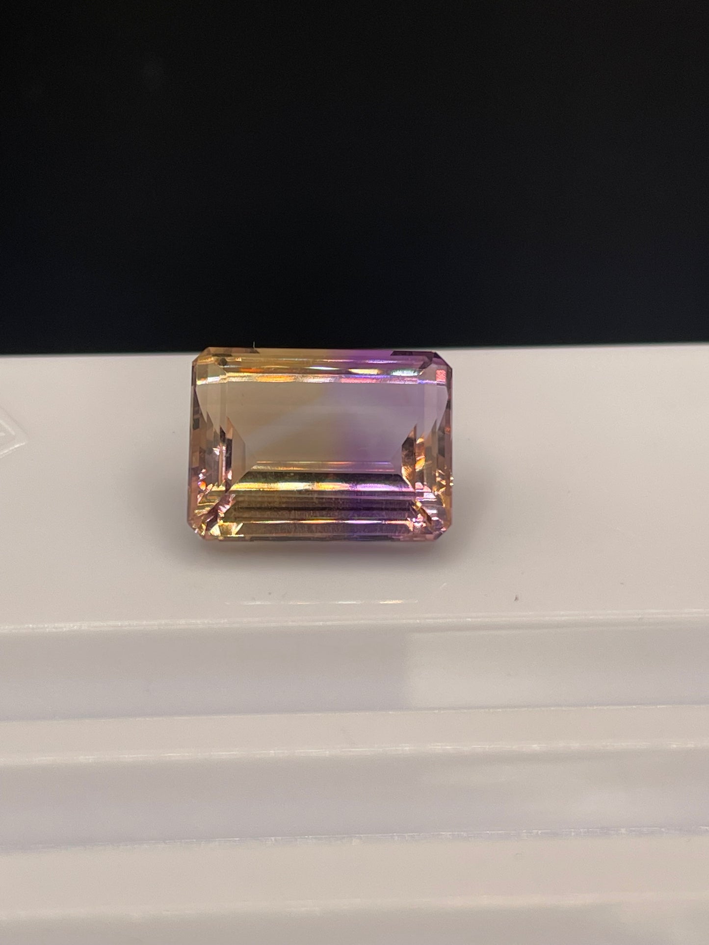 18 Carat Natural Bolivian Ametrine Emerald Cut Loose Gemstone (14x18x9 MM)