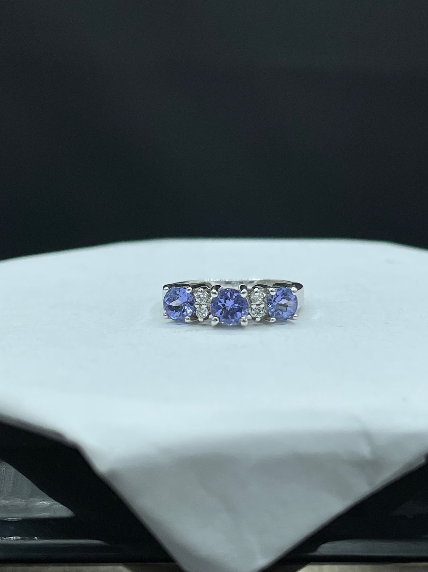 Le Vian 1.17 Carat Natural Tanzanite & Diamond 14k White Gold Ring (Size 4)