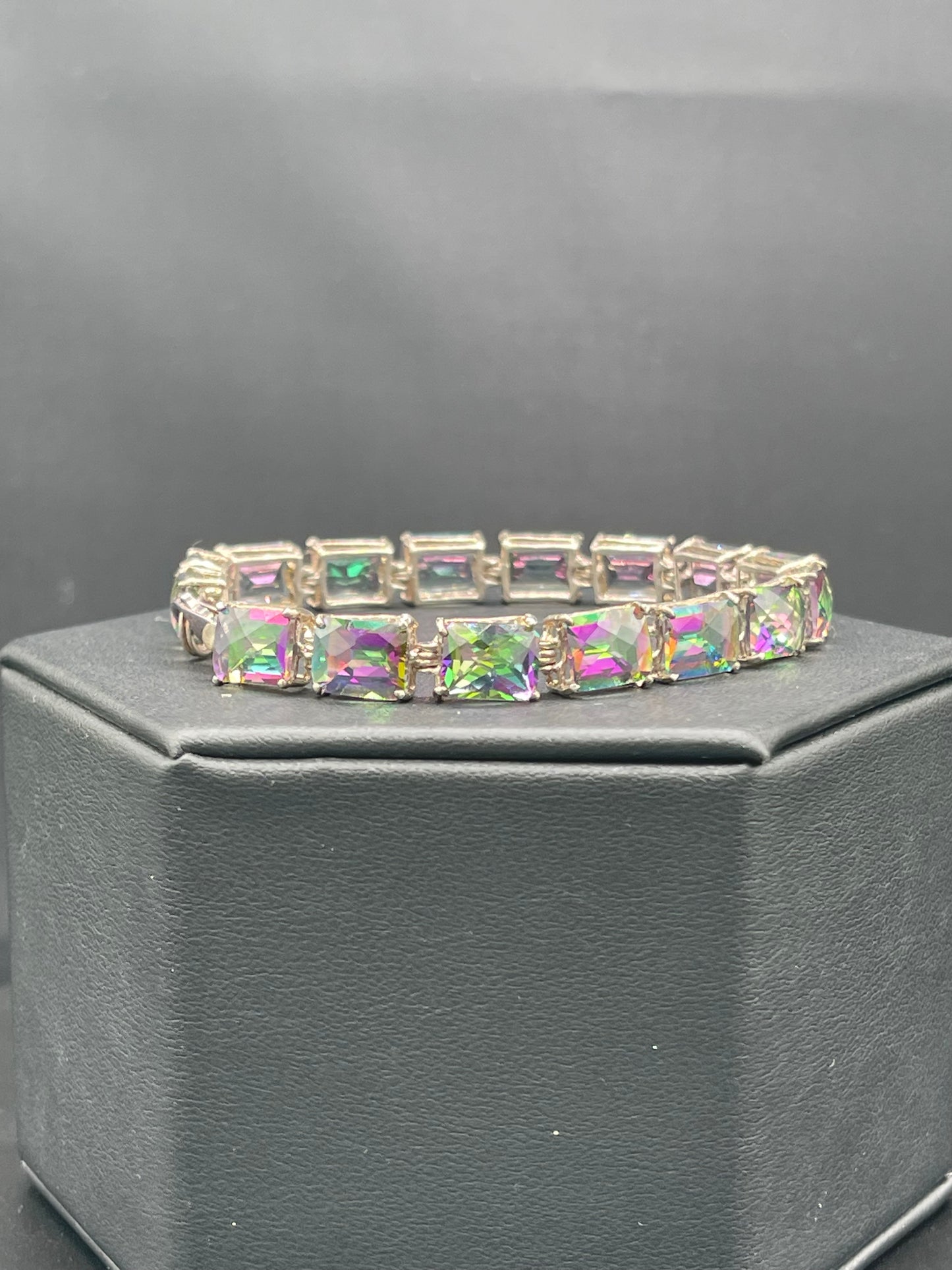56 Carat Mystic Topaz Sterling Silver Bracelet