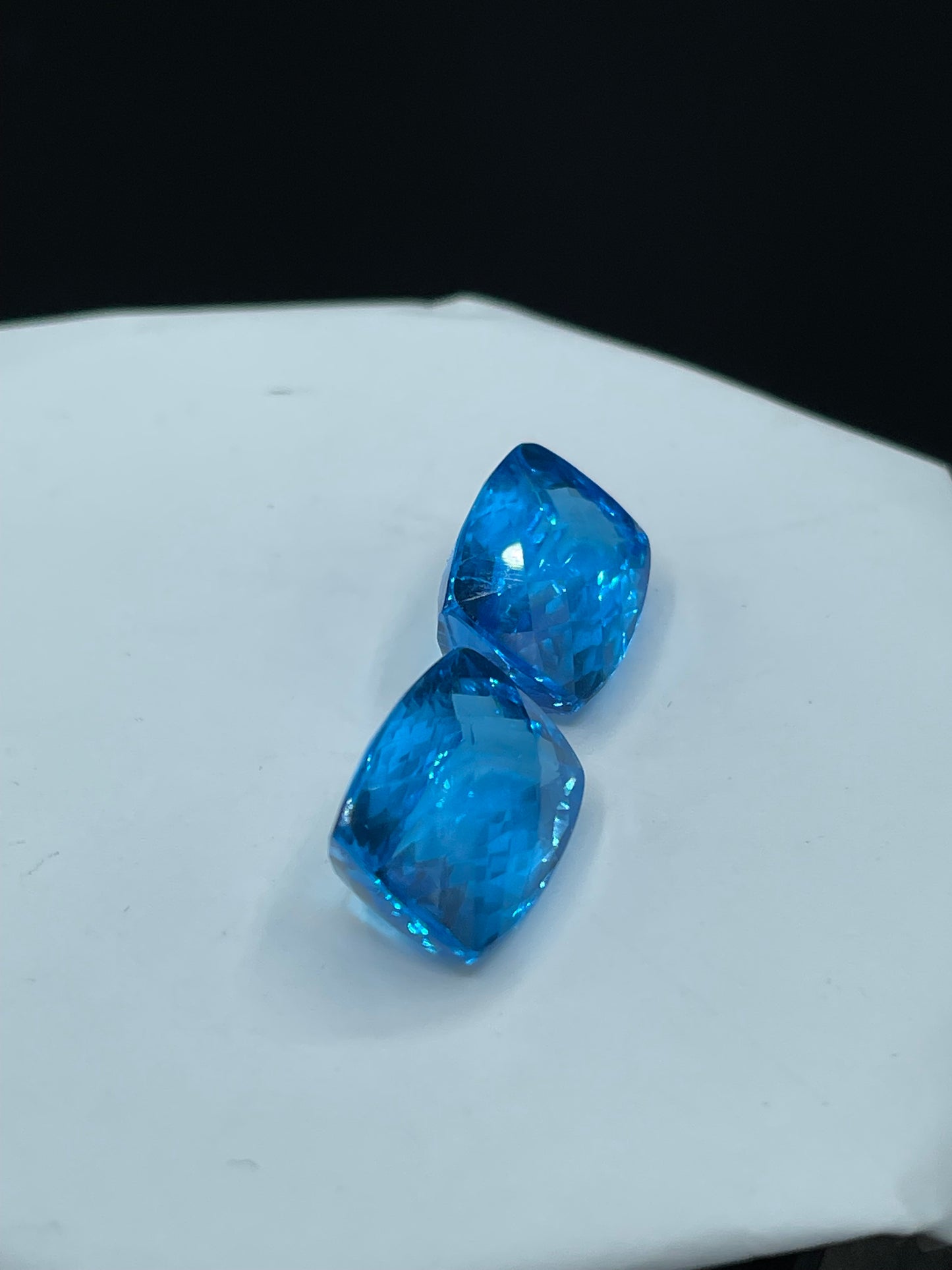 40.57 Carat Super Swiss Blue Topaz Emerald Cut Matching Loose Gemstones 18.06 x 13.05 x 9.27 MM