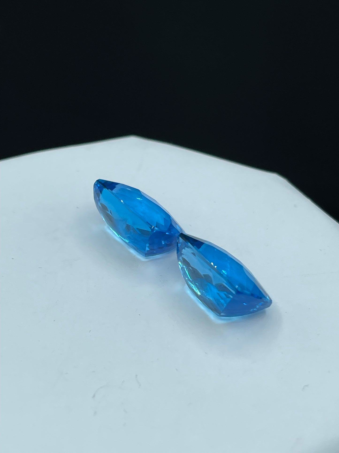 40.57 Carat Super Swiss Blue Topaz Emerald Cut Matching Loose Gemstones 18.06 x 13.05 x 9.27 MM