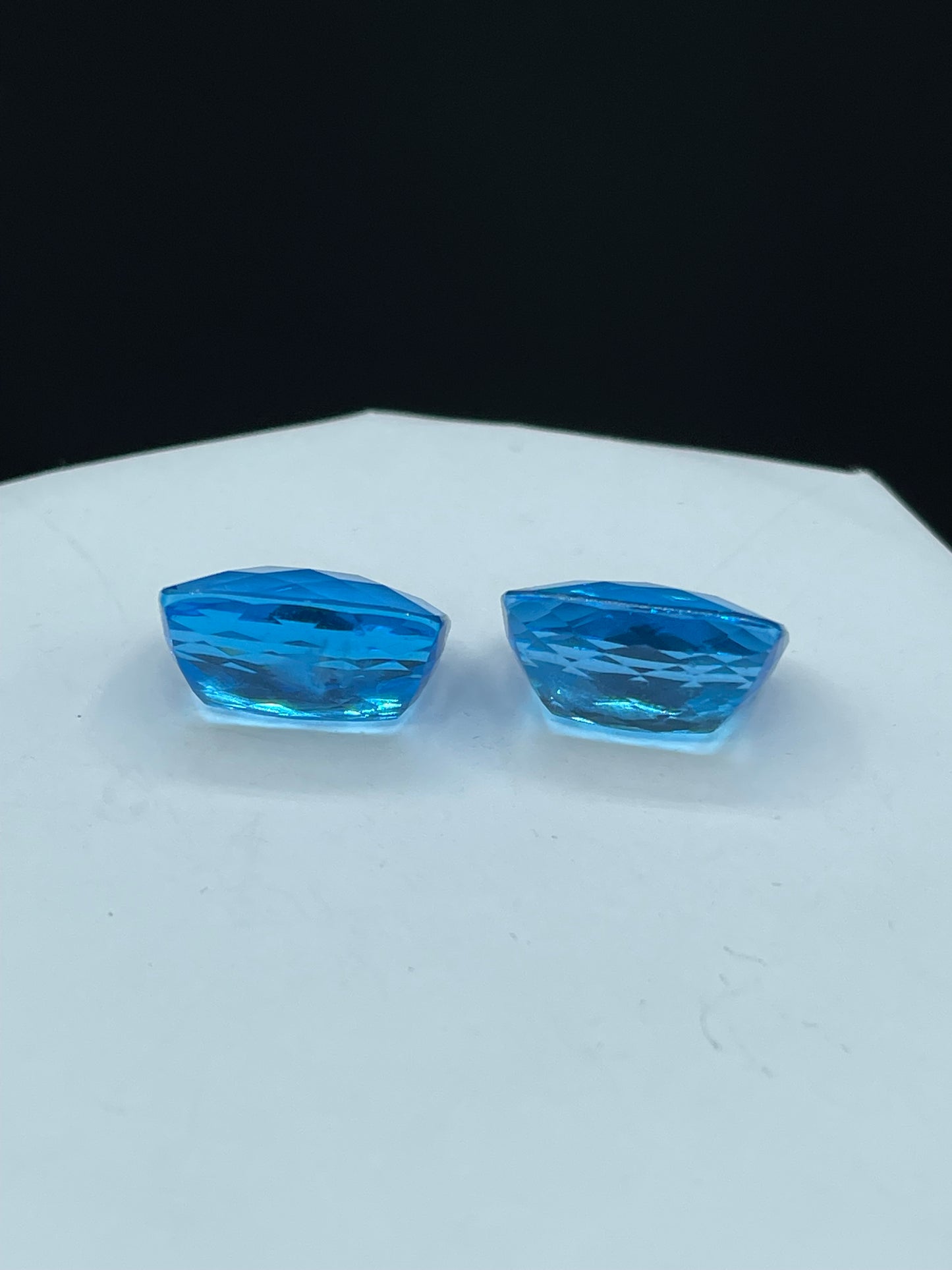 40.57 Carat Super Swiss Blue Topaz Emerald Cut Matching Loose Gemstones 18.06 x 13.05 x 9.27 MM