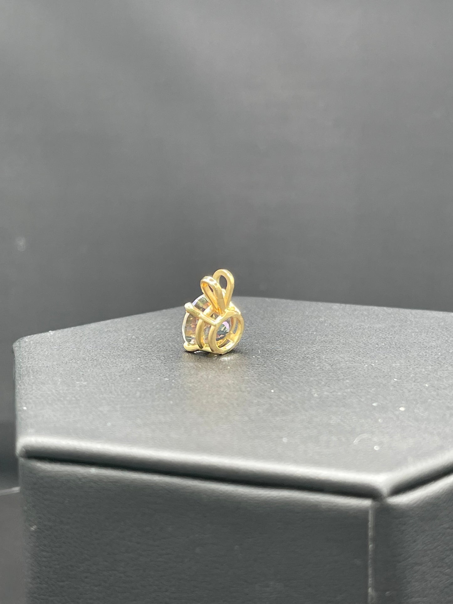 4.57 Carat Green Mystic Topaz 14k Yellow Gold Pendant