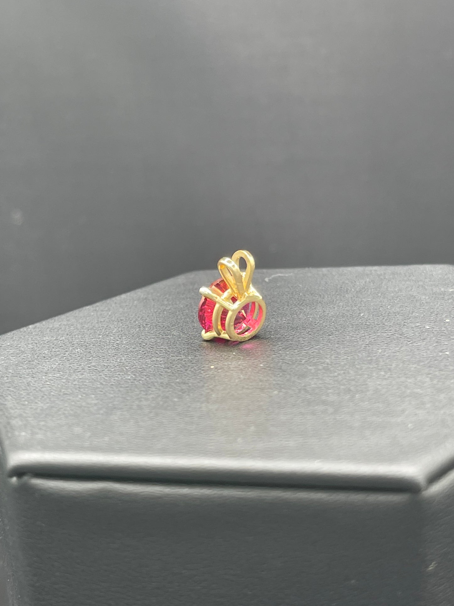 4.57 Carat Red Mystic Topaz 14k Yellow Gold Pendant