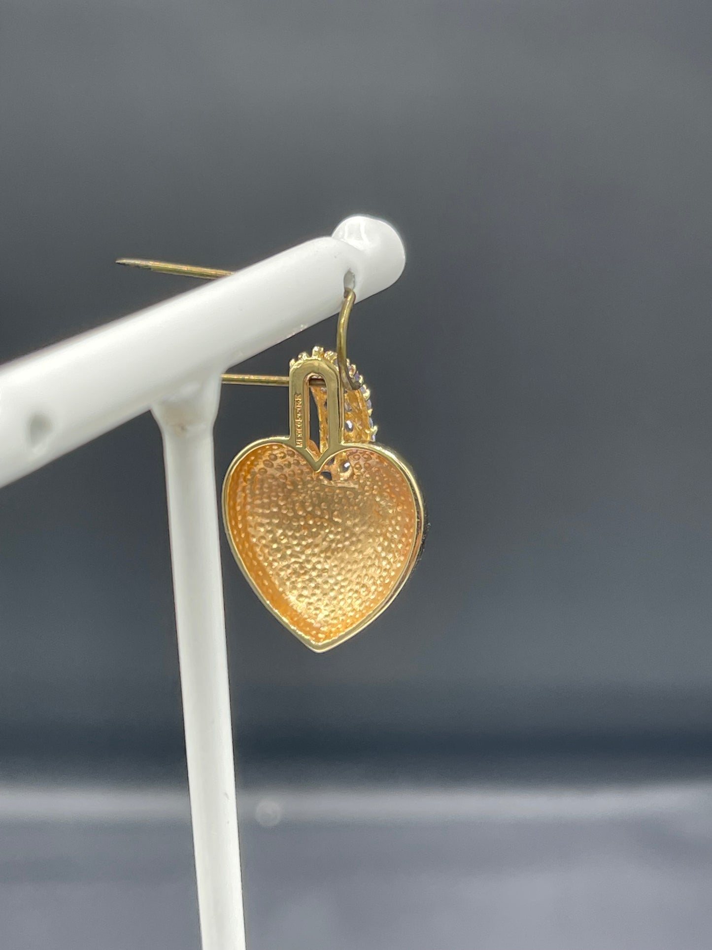 Natural Tanzanite Heart 14k Yellow Gold Slide Pendant
