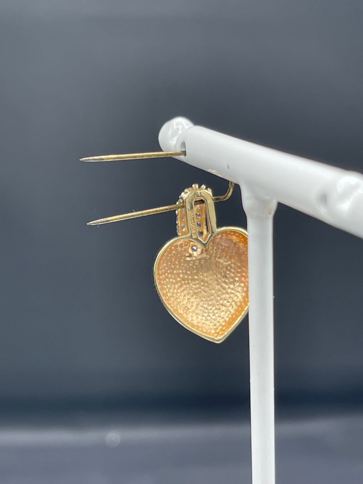 Natural Tanzanite Heart 14k Yellow Gold Slide Pendant