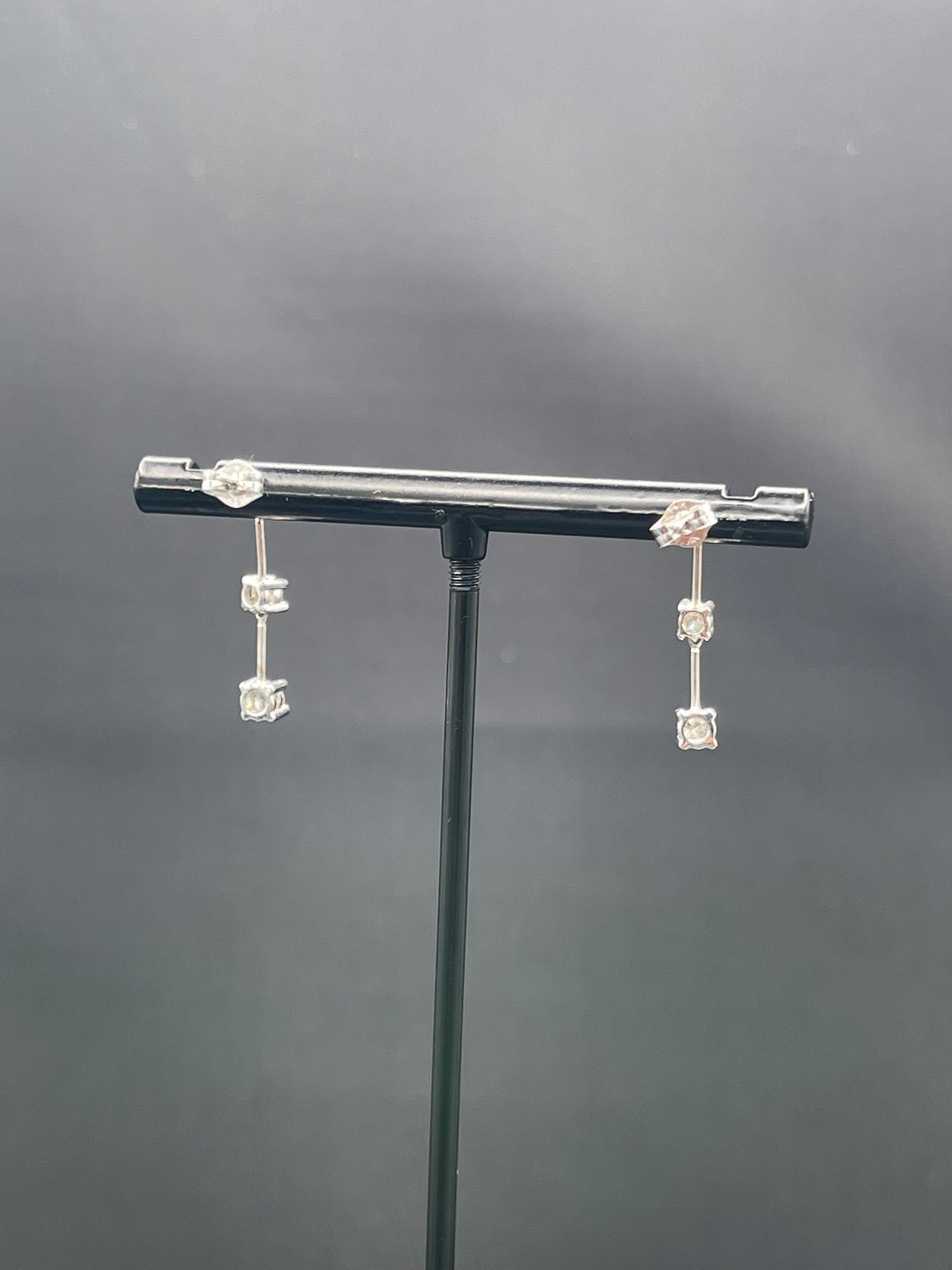 0.50 Carat Natural Diamond 14k White Gold Dangle Earrings