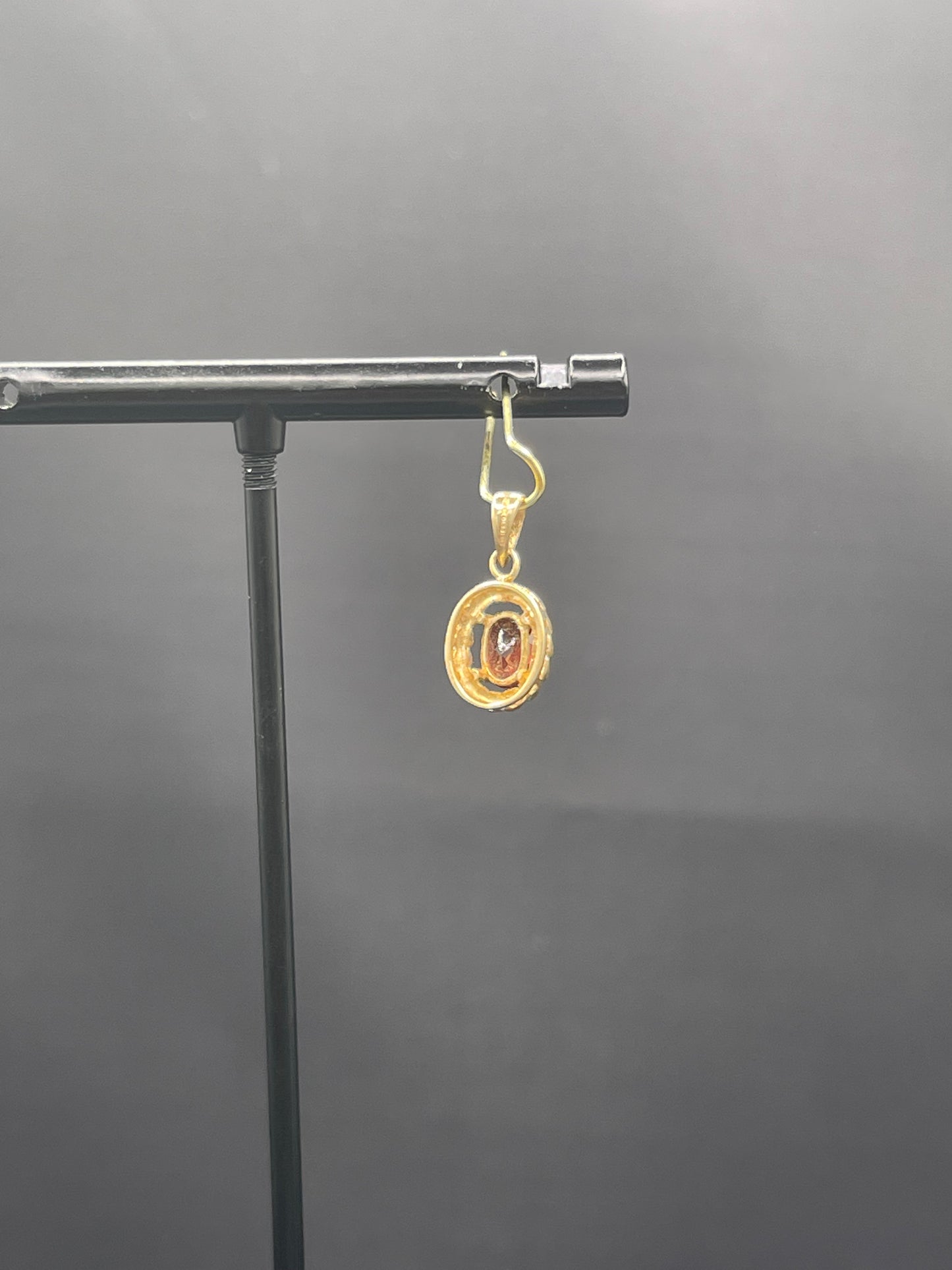 Petite Natural Garnet 14k Yellow Gold Pendant