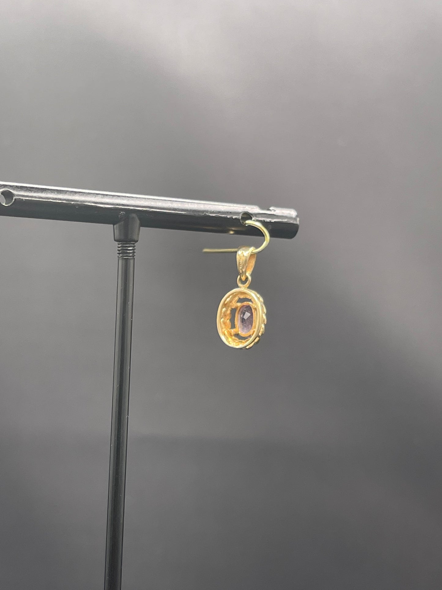 Petite Natural Amethyst 14k Yellow Gold Pendant