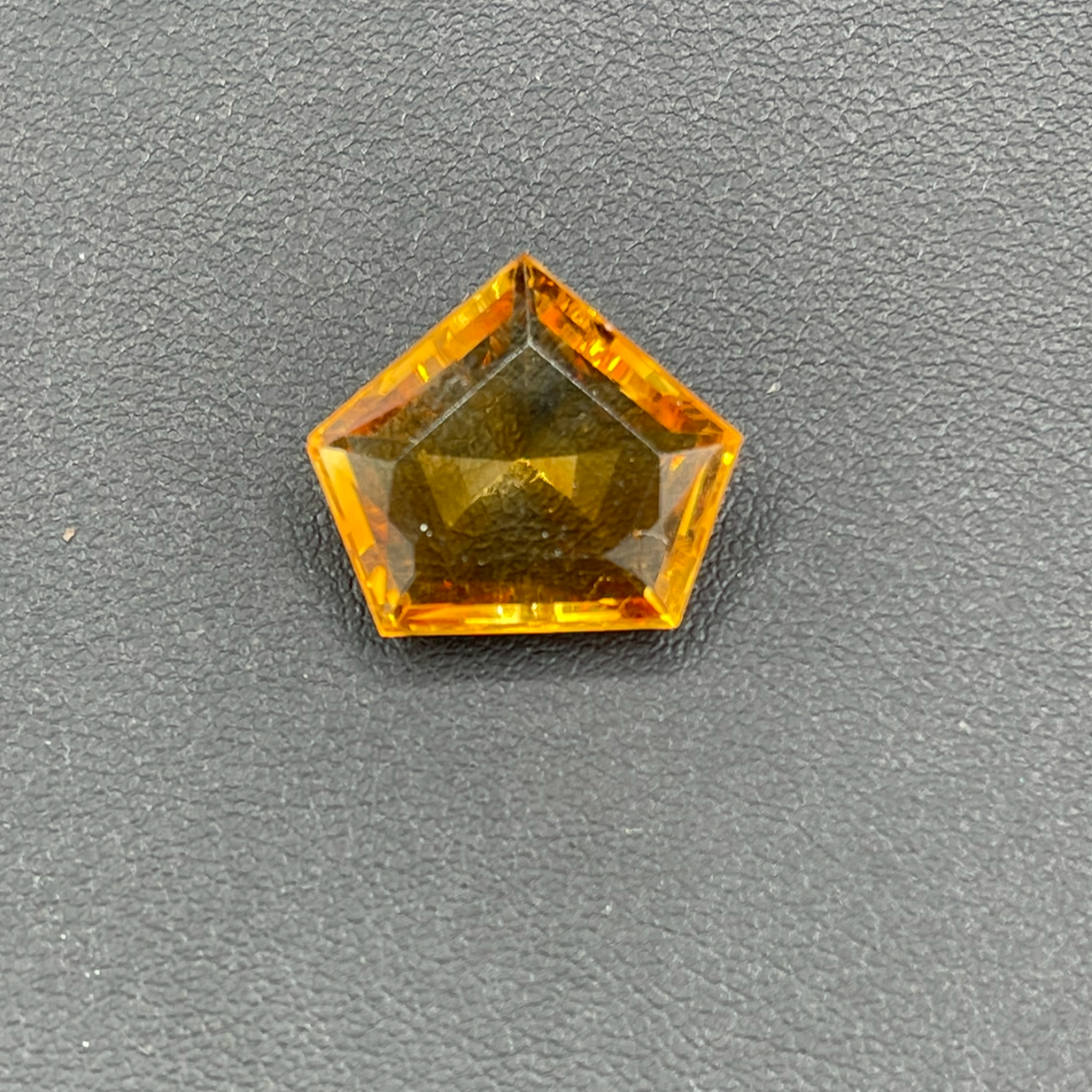 10.93 Carat Natural Madeira Citrine Shield Cut Loose Gemstone 16x18x7 MM