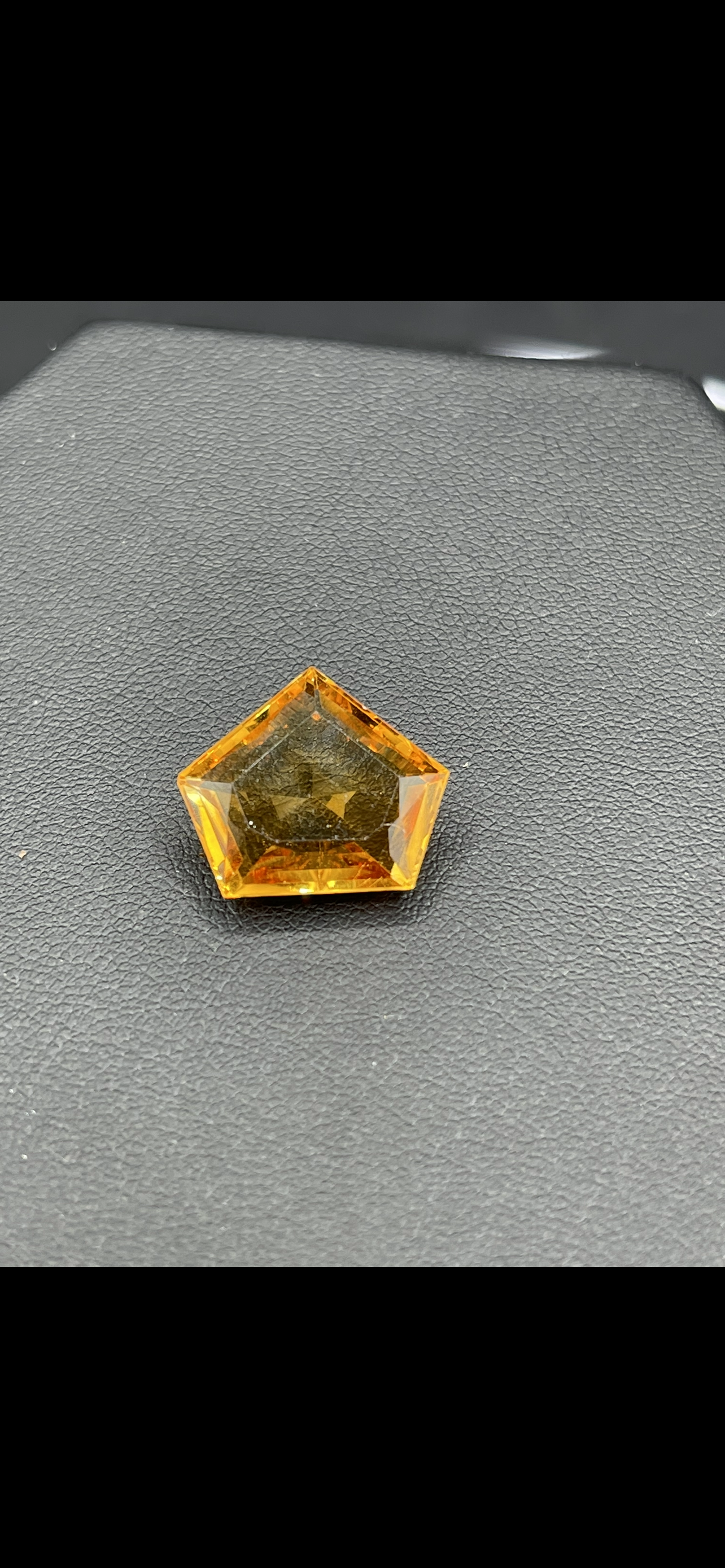 10.93 Carat Natural Madeira Citrine Shield Cut Loose Gemstone 16x18x7 MM