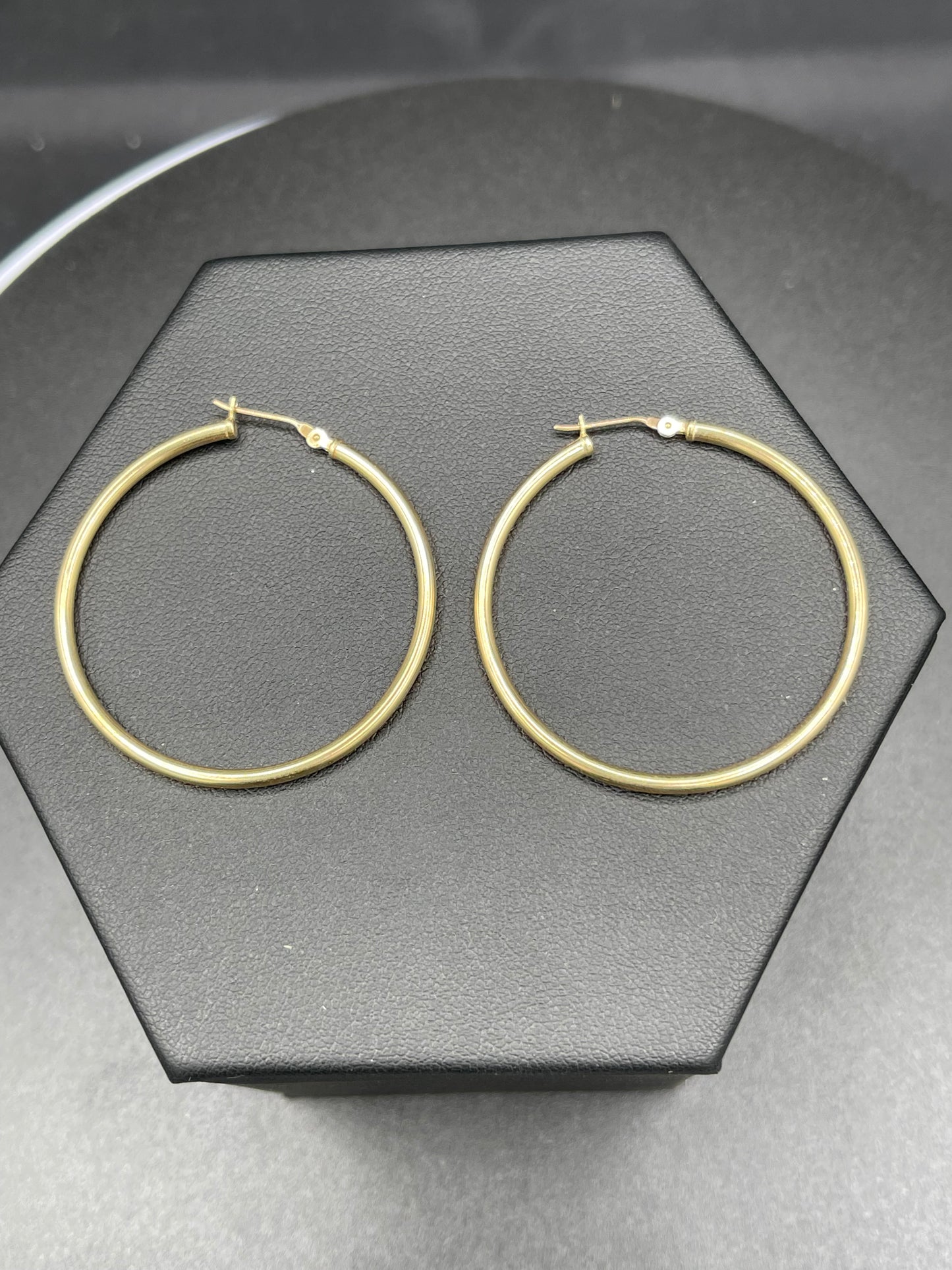 Solid 14k Yellow Gold Hoop Earrings 39 MM