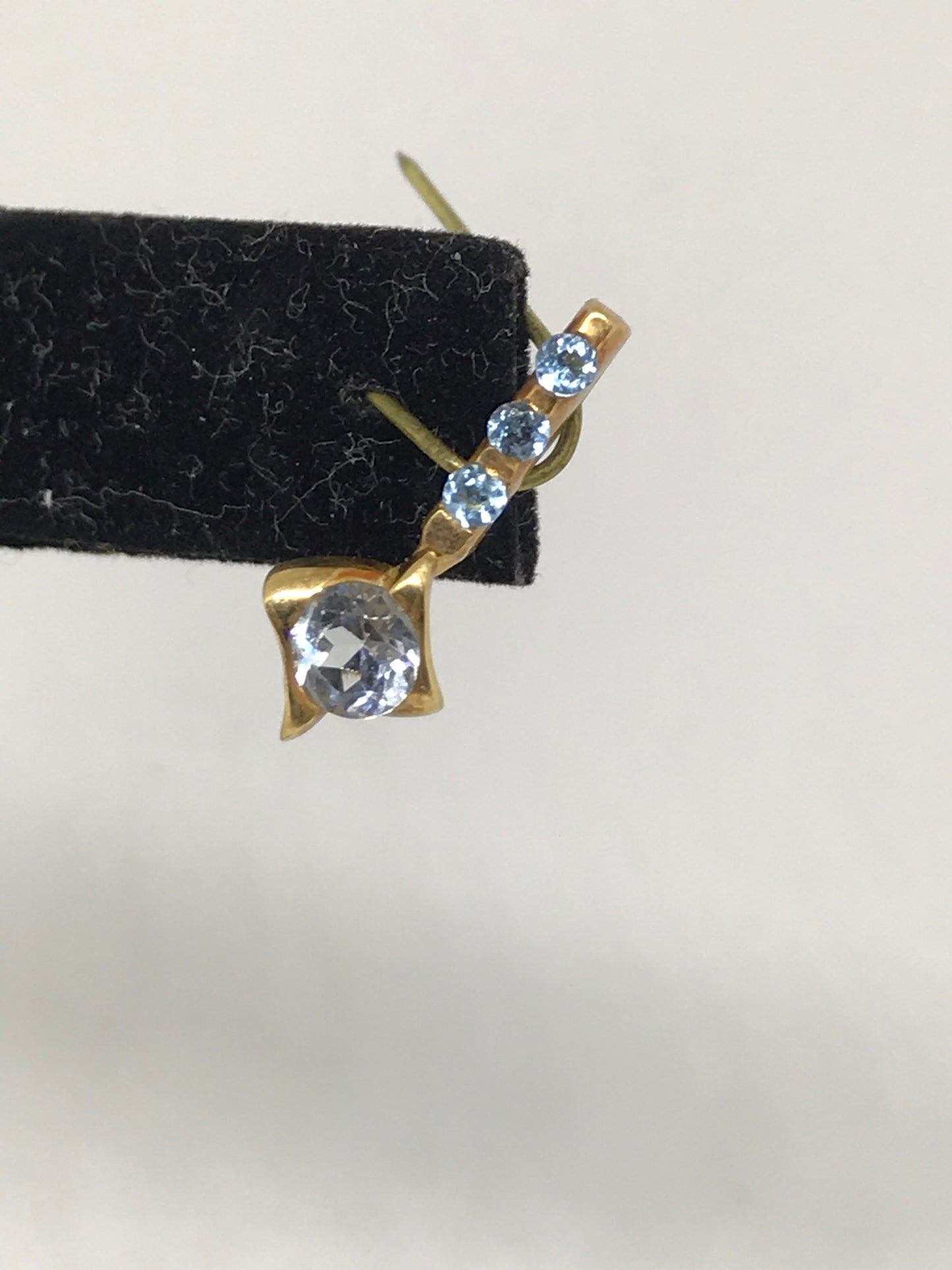 Blue Topaz Slide 14K Yellow Gold Pendant