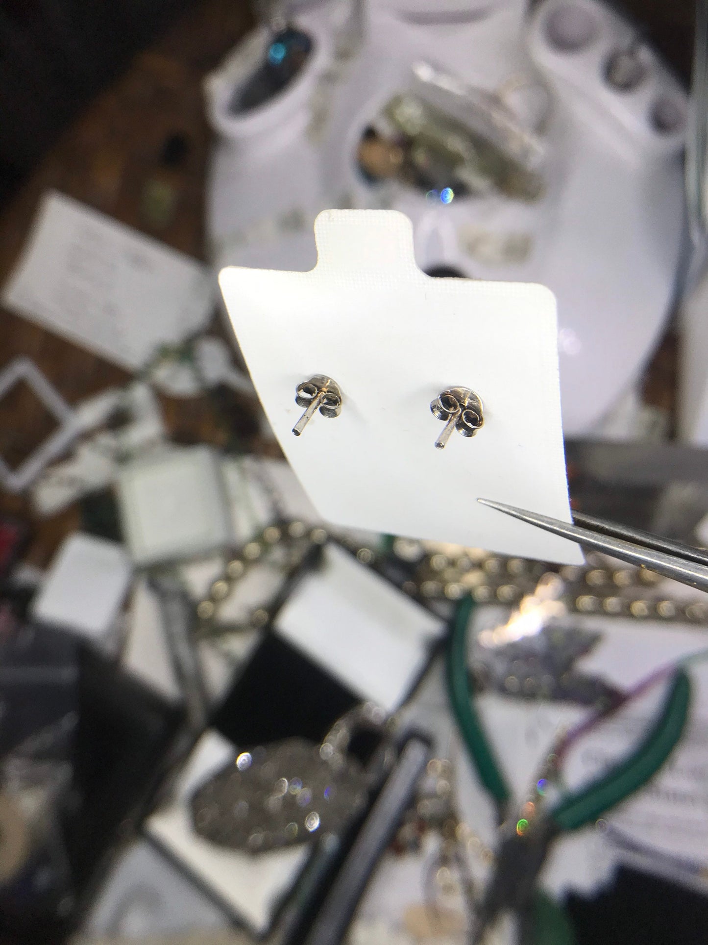 Black & White CZ Earring and Pendant Sterling Silver Set