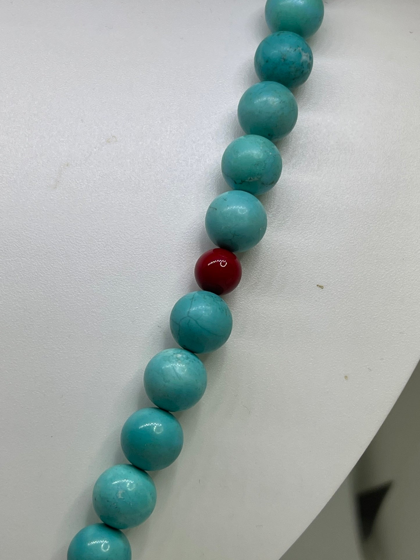 Handmade Turquoise Marcasite Aquamarine Coral & Pearl Sterling Silver Necklace And Earrings Set