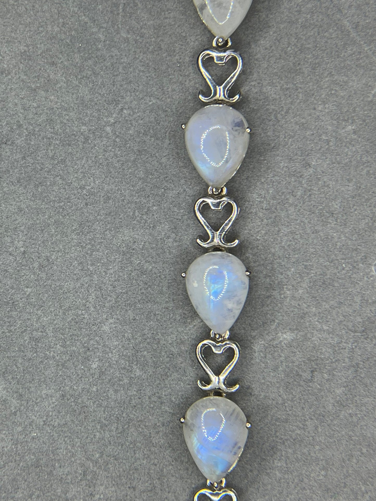 Rainbow Moonstone Sterling Silver Bracelet