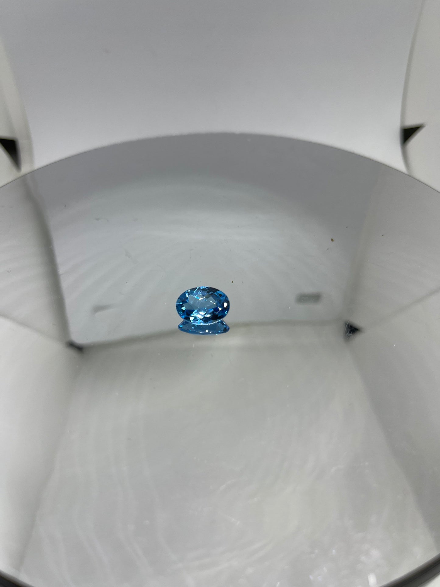 Neon Swiss Blue Topaz 14x10 Oval Checkerboard Cut Gemstone