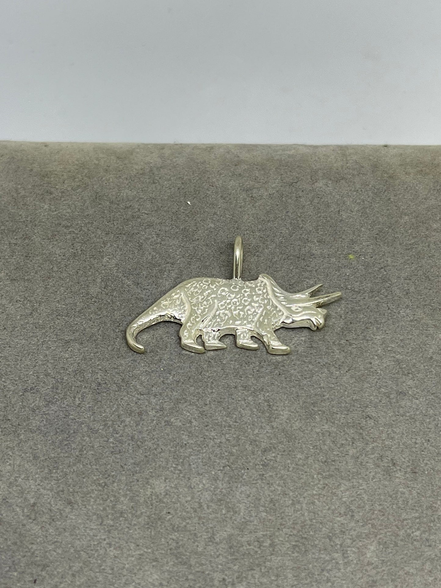 Handmade Triceratops Sterling Silver Pendant