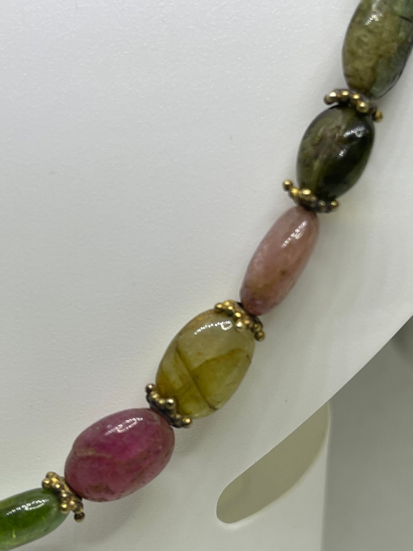 Natural Multicolor Tourmaline Vermeil Choker Necklace