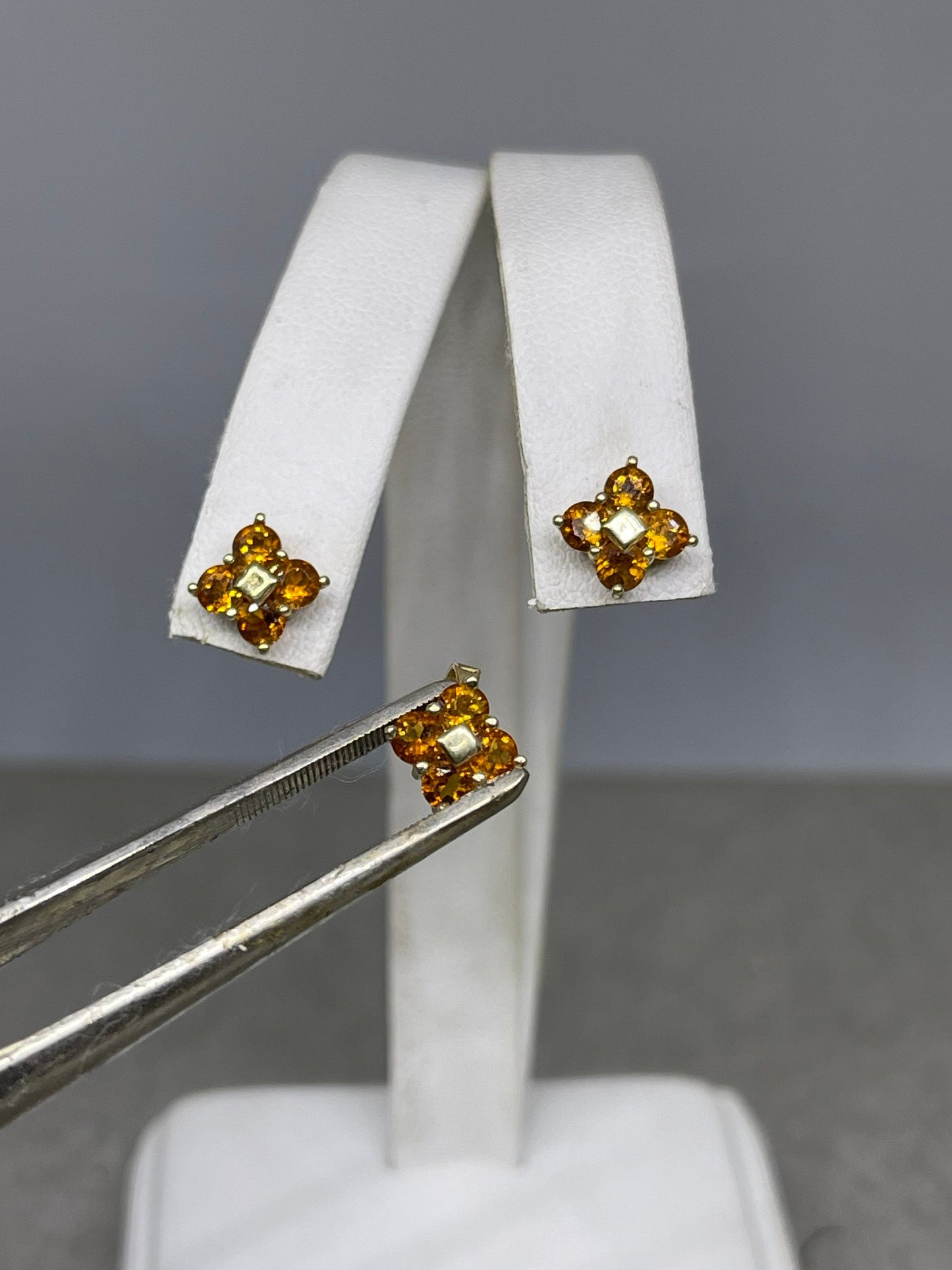 Petite Madeira Citrine 14k Earring and Pendant Set