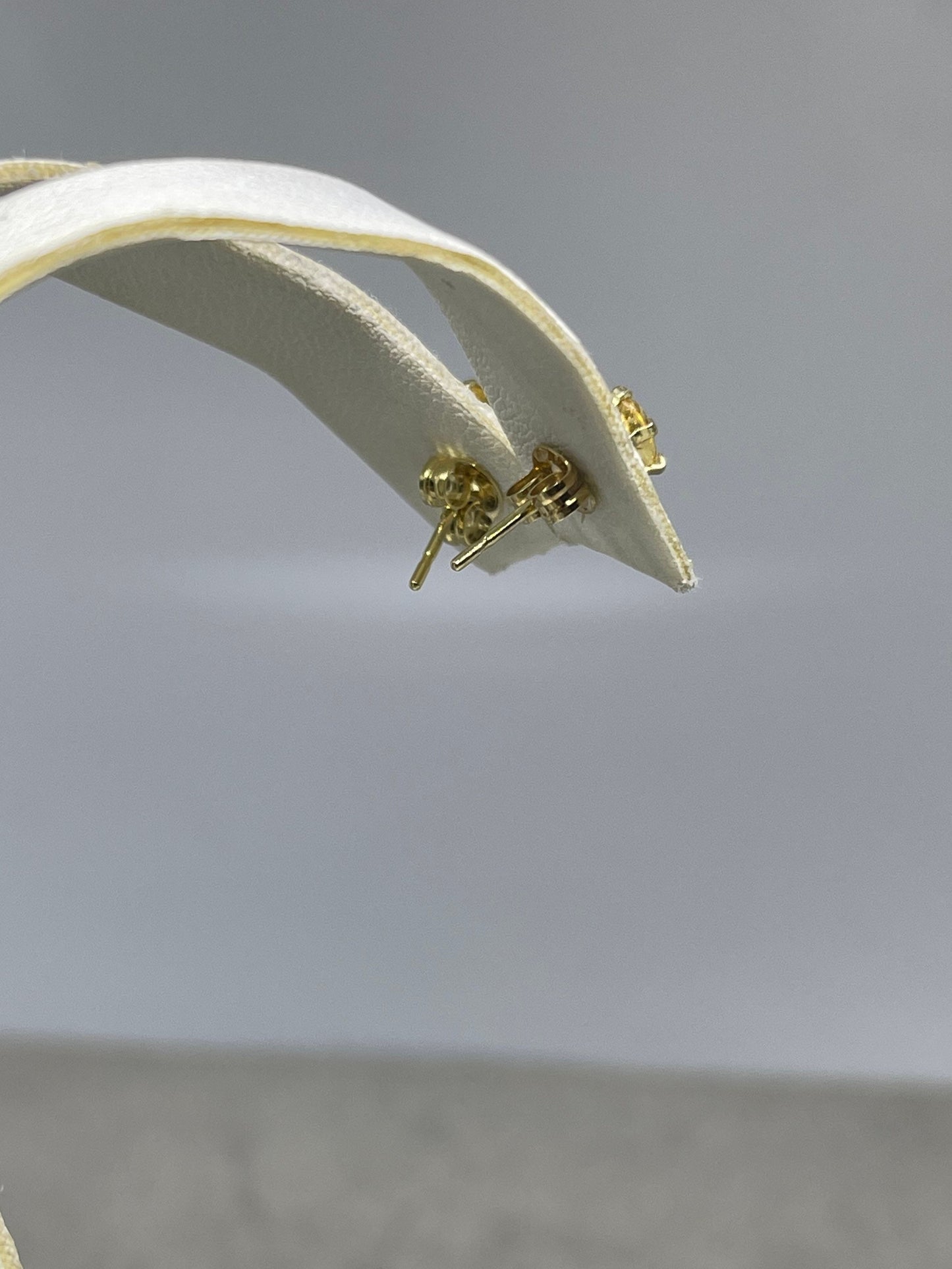 Natural Citrine Sterling Silver Vermeil Stud Earrings