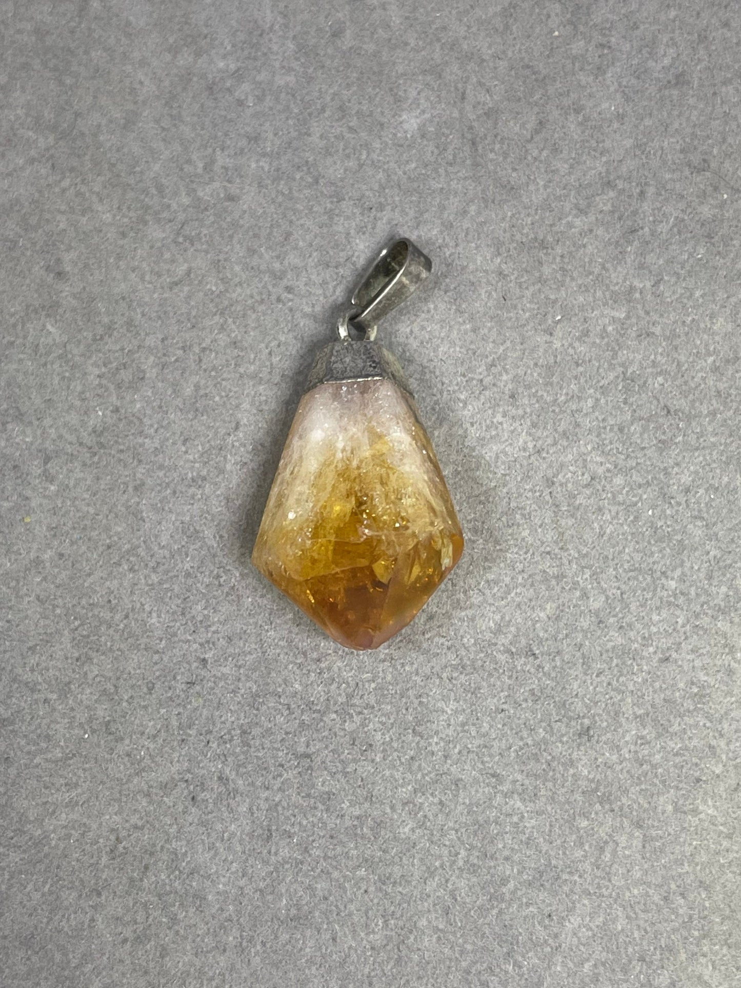 Natural Citrine Crystal Sterling Silver Pendant
