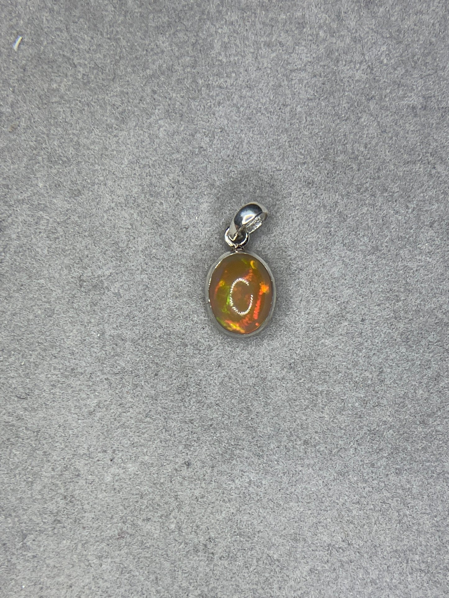 Natural Ethiopian Opal Sterling Silver Pendant