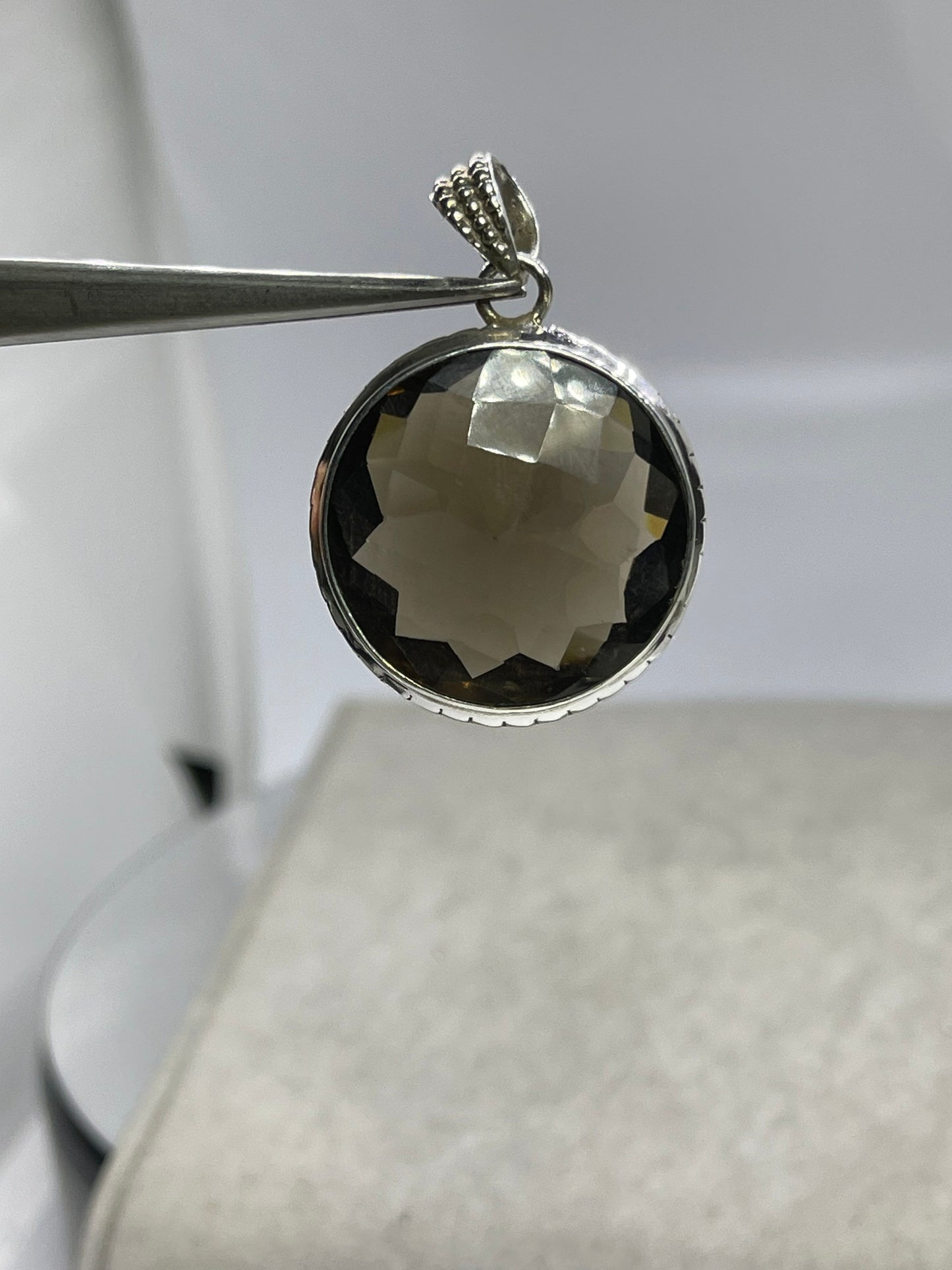 30 Carat Smokey Quartz Sterling Silver Pendant