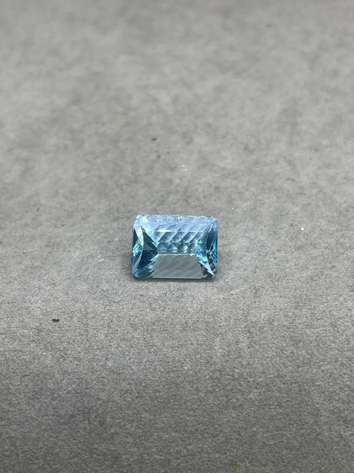 Laser Concave Cut Swiss Blue Topaz 14x10x8 Emerald Cut Loose Gemstone