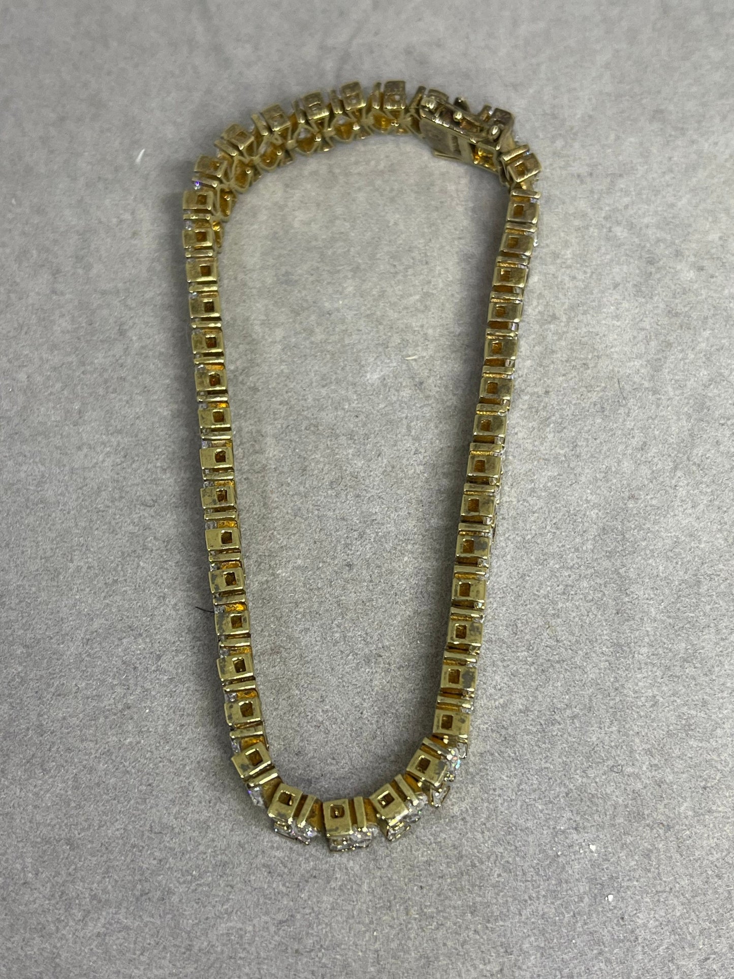 Cubic Zirconia Vermeil Sterling Silver Tennis Bracelet