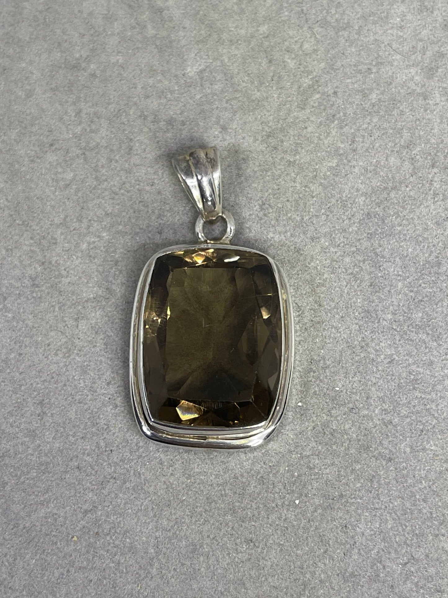32 Carat Smokey Quartz Sterling Silver Pendant