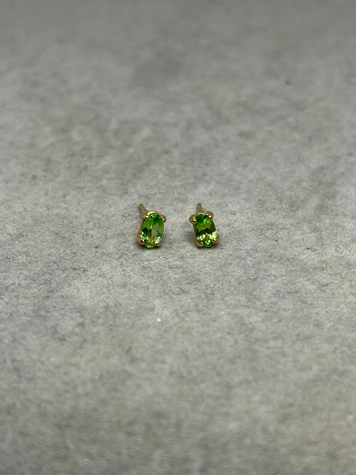 Natural Tsavorite 14k Yellow Gold Stud Earrings