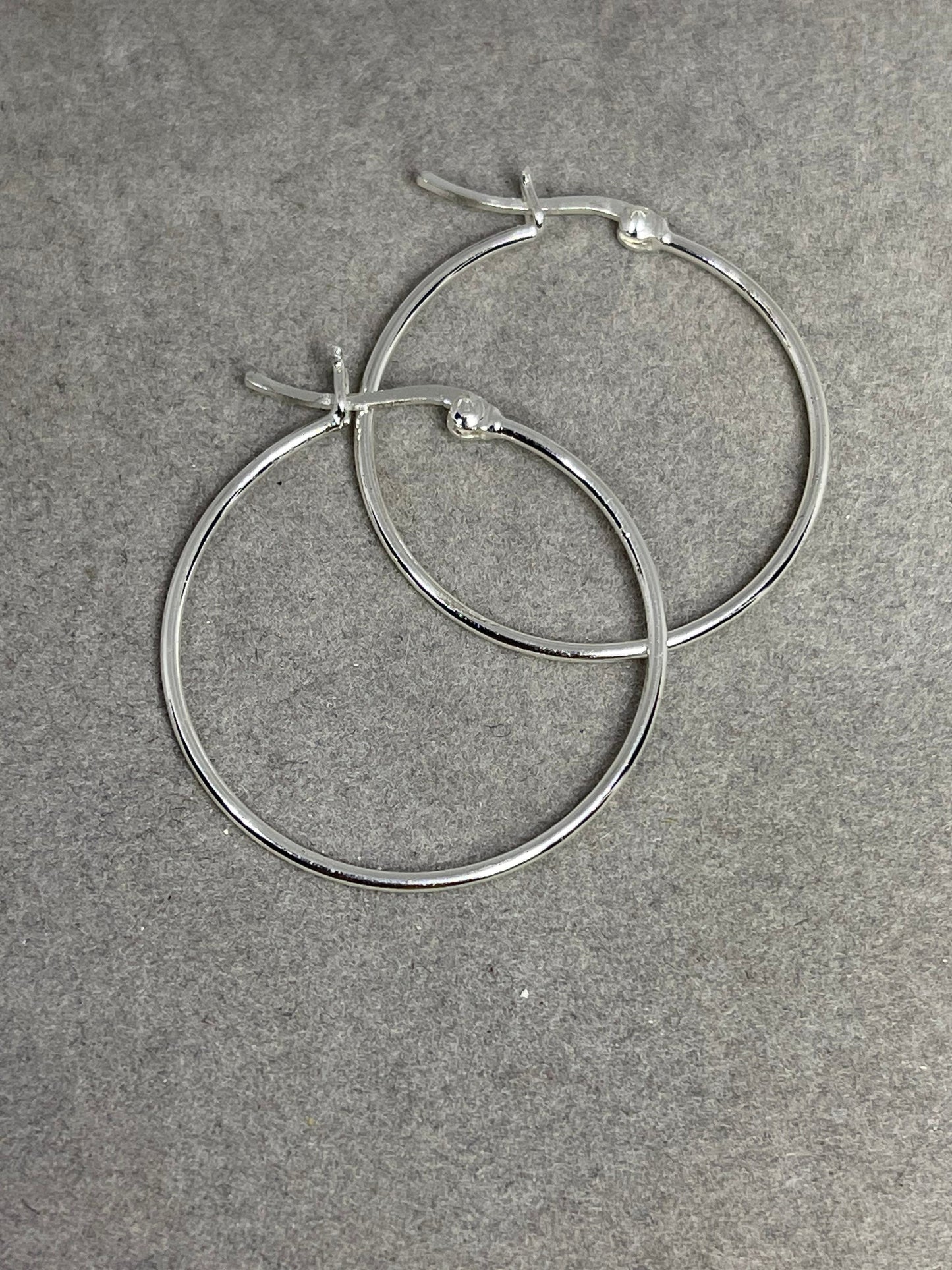 Sterling Silver Hoop Earrings 30 MM