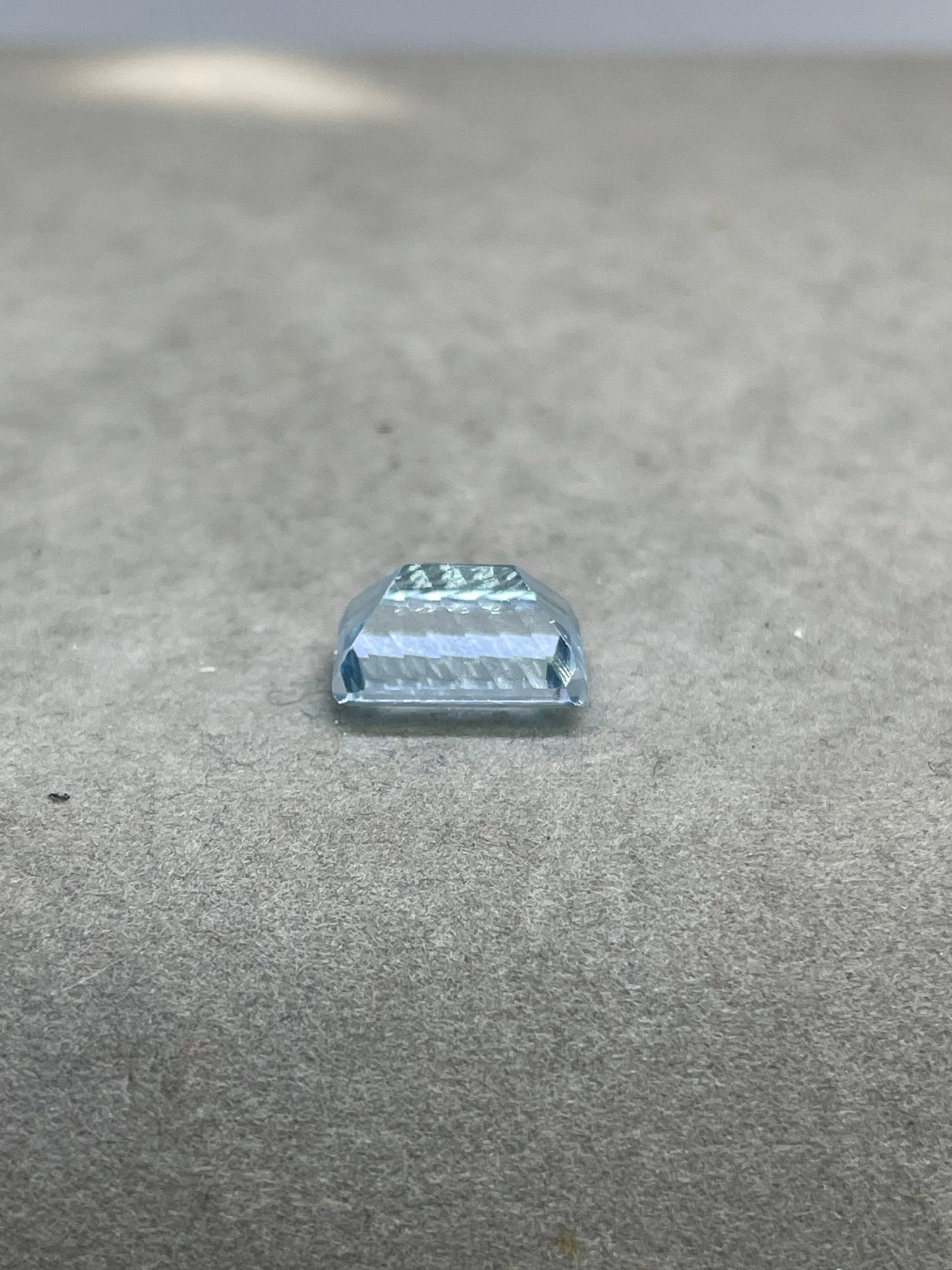 Laser Concave Cut Swiss Blue Topaz 14x10x8 Emerald Cut Loose Gemstone