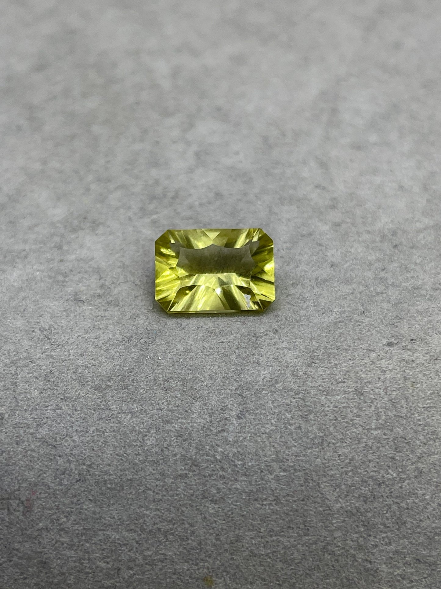Laser Concave Cut Citrine 14x10x7 Emerald Cut Loose Gemstone