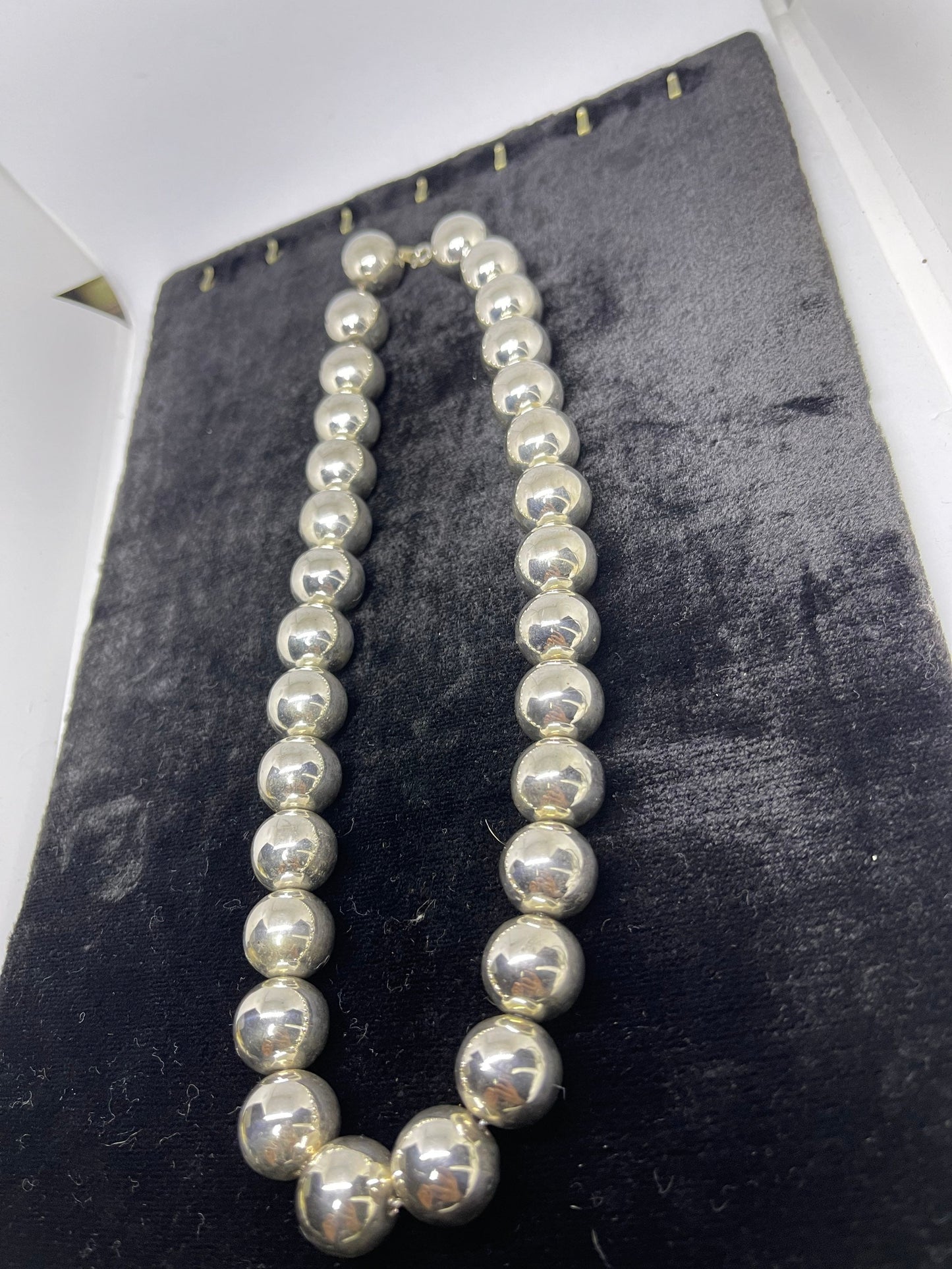 15MM Sterling Silver Beaded Handmade Choker Necklace