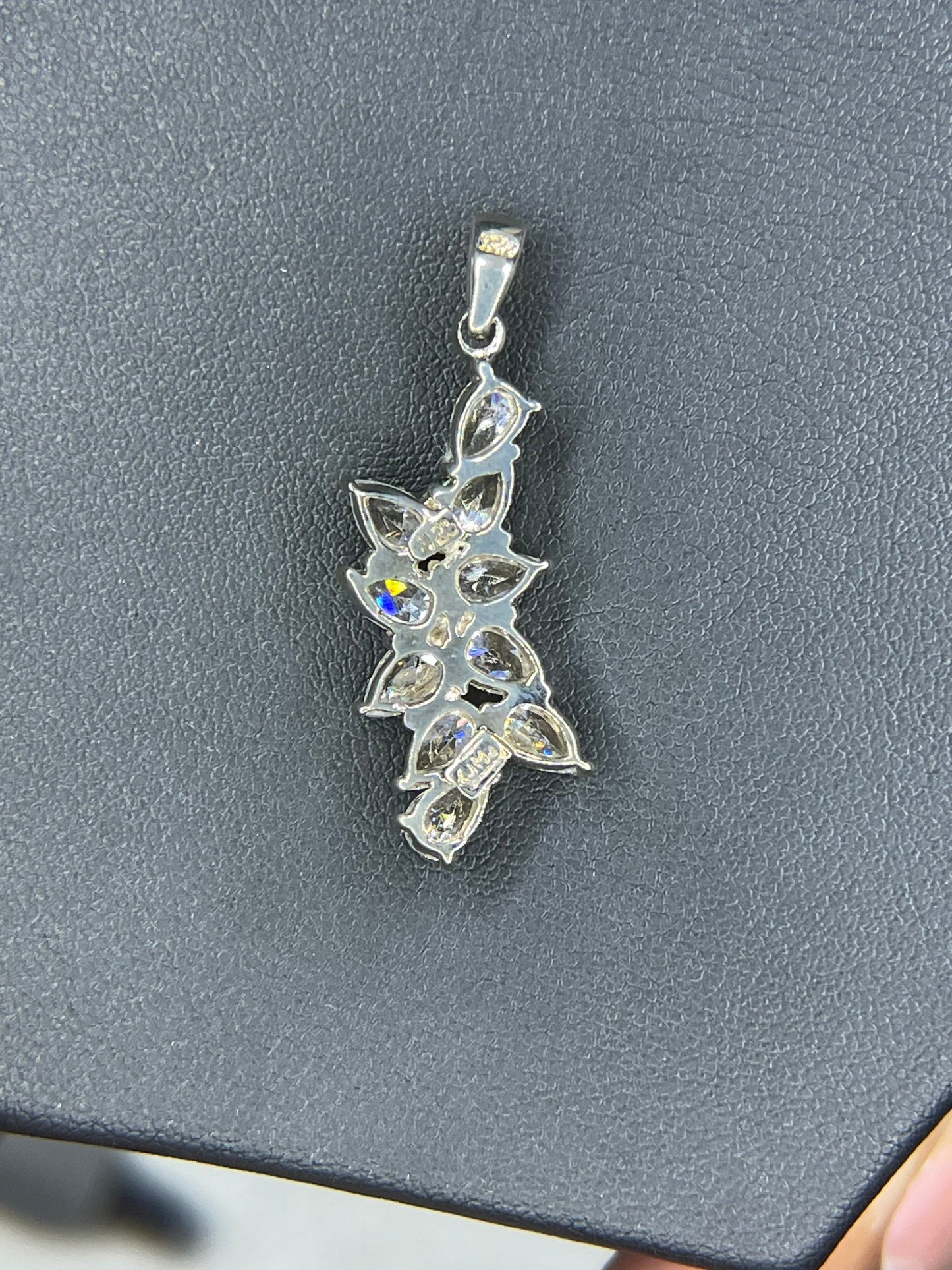 Marquise Cut Cubic Zirconia Sterling Silver Pendant & Earring Set