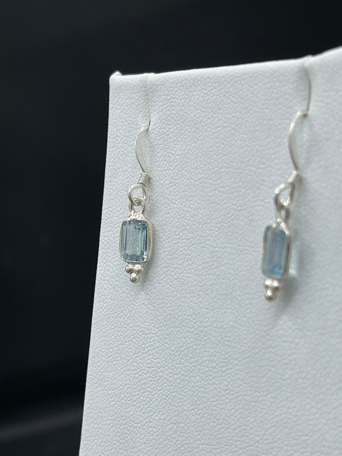 Handmade Blue Topaz Sterling Silver Dangle Earrings
