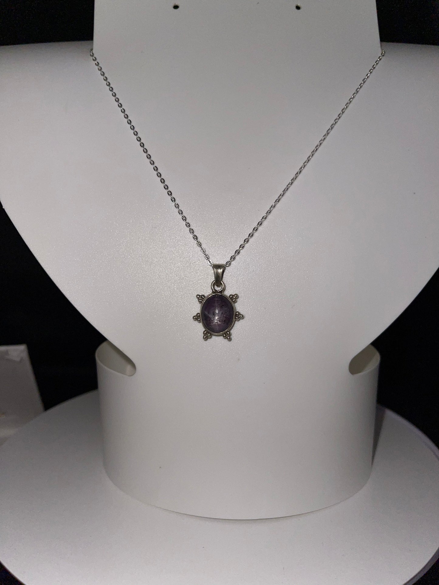 Natural Star Ruby Sterling Silver Pendant & Chain